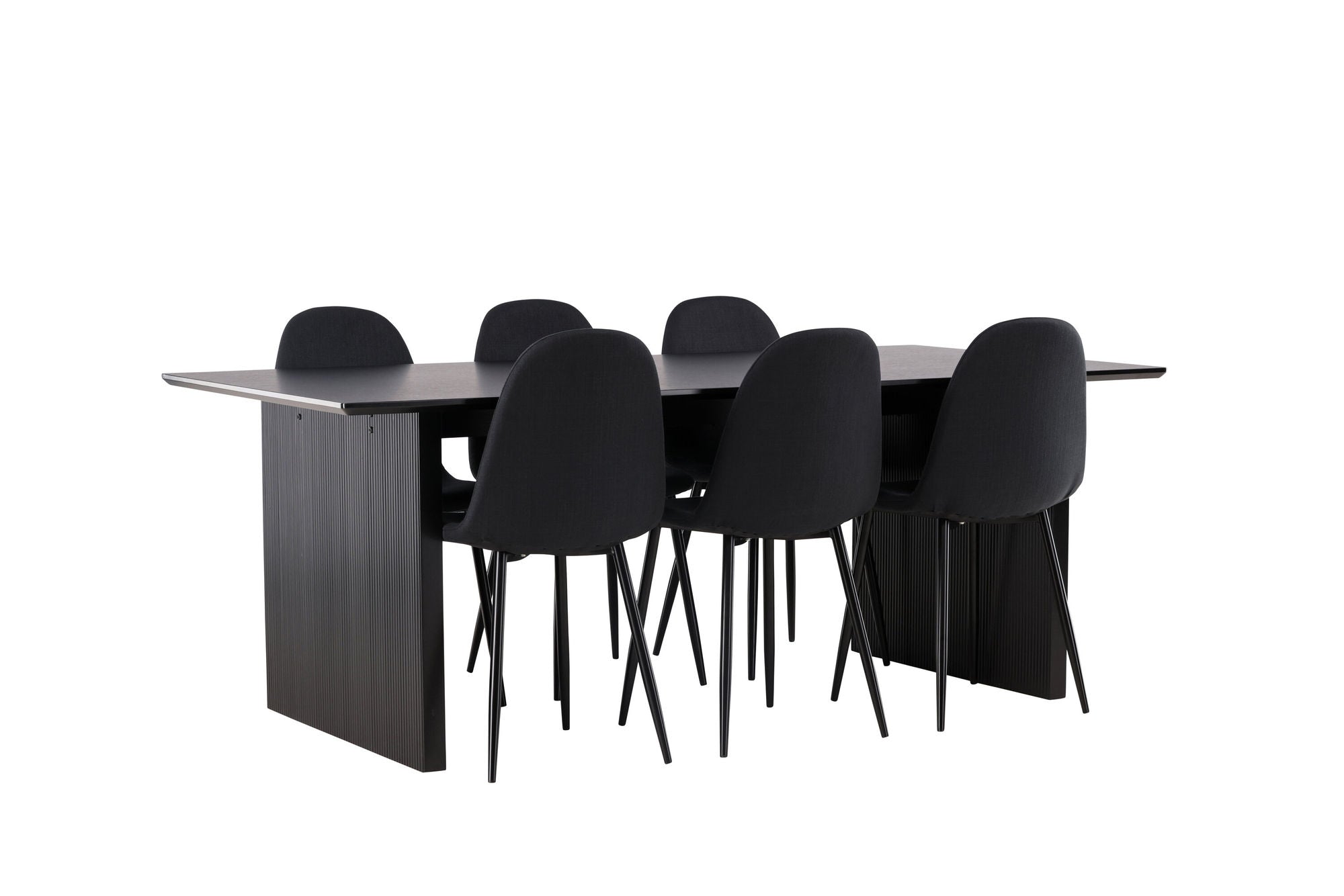 Venture Home Vail spisebord - Black / Smoked Black MDF +Polar Spisebordsstol - Black Legs - Black Fabric _6