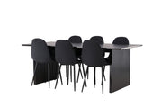 Venture Home Vail spisebord - Black / Smoked Black MDF +Polar Spisebordsstol - Black Legs - Black Fabric _6