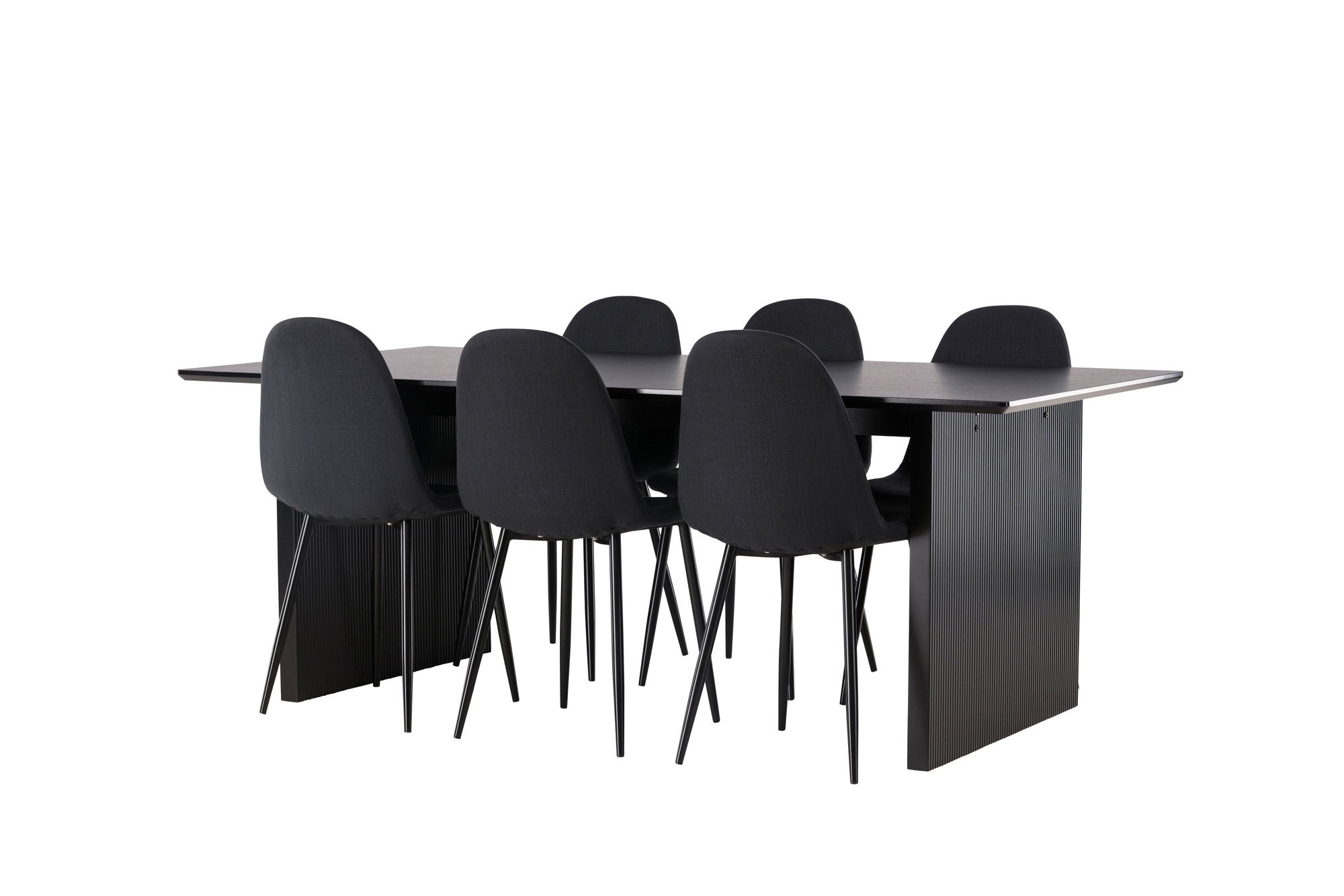 Venture Home Vail spisebord - Black / Smoked Black MDF +Polar Spisebordsstol - Black Legs - Black Fabric _6