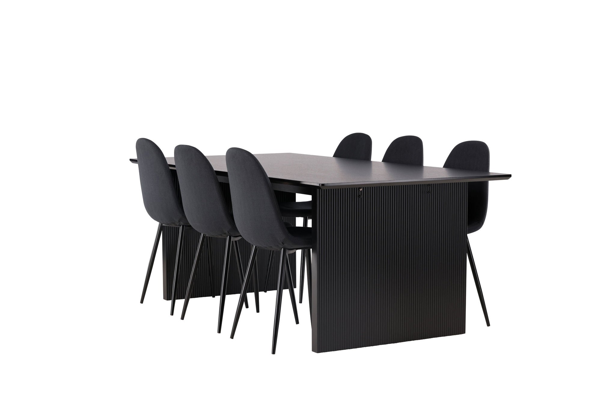 Venture Home Vail spisebord - Black / Smoked Black MDF +Polar Spisebordsstol - Black Legs - Black Fabric _6
