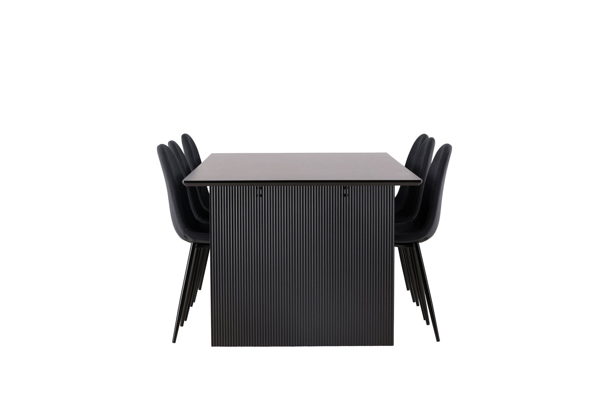 Venture Home Vail spisebord - Black / Smoked Black MDF +Polar Spisebordsstol - Black Legs - Black Fabric _6