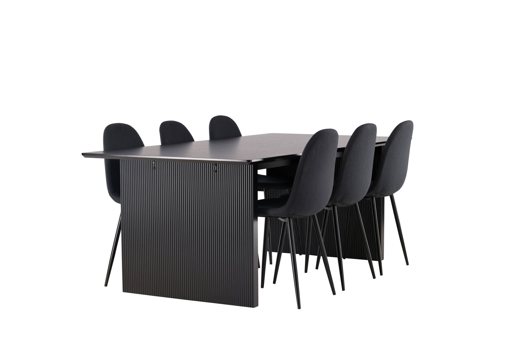 Venture Home Vail spisebord - Black / Smoked Black MDF +Polar Spisebordsstol - Black Legs - Black Fabric _6