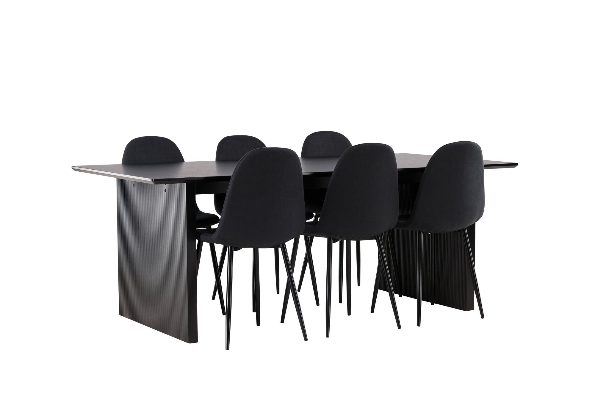Venture Home Vail spisebord - Black / Smoked Black MDF +Polar Spisebordsstol - Black Legs - Black Fabric _6