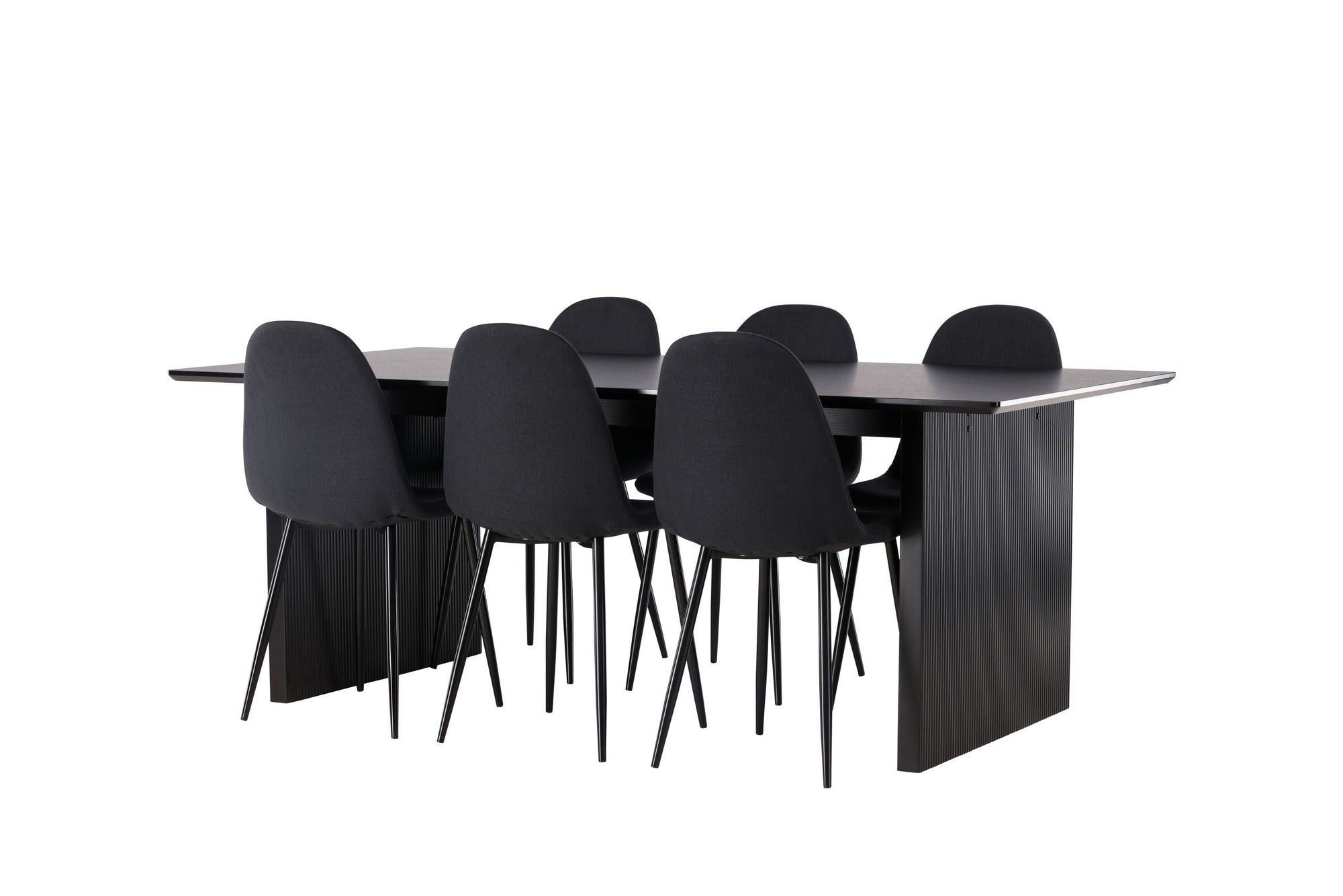 Venture Home Vail spisebord - Black / Smoked Black MDF +Polar Spisebordsstol - Black Legs - Black Fabric _6