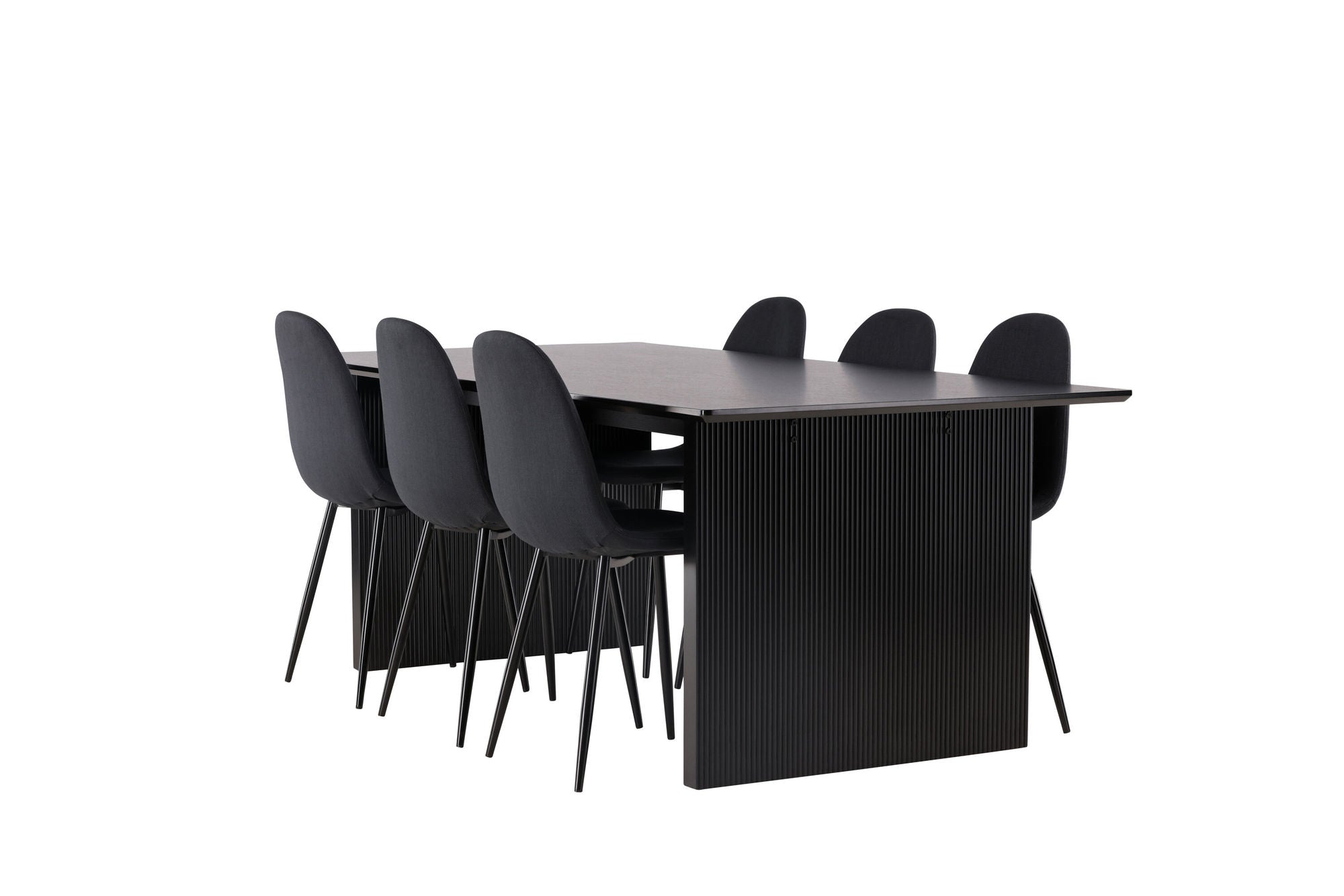 Venture Home Vail spisebord - Black / Smoked Black MDF +Polar Spisebordsstol - Black Legs - Black Fabric _6