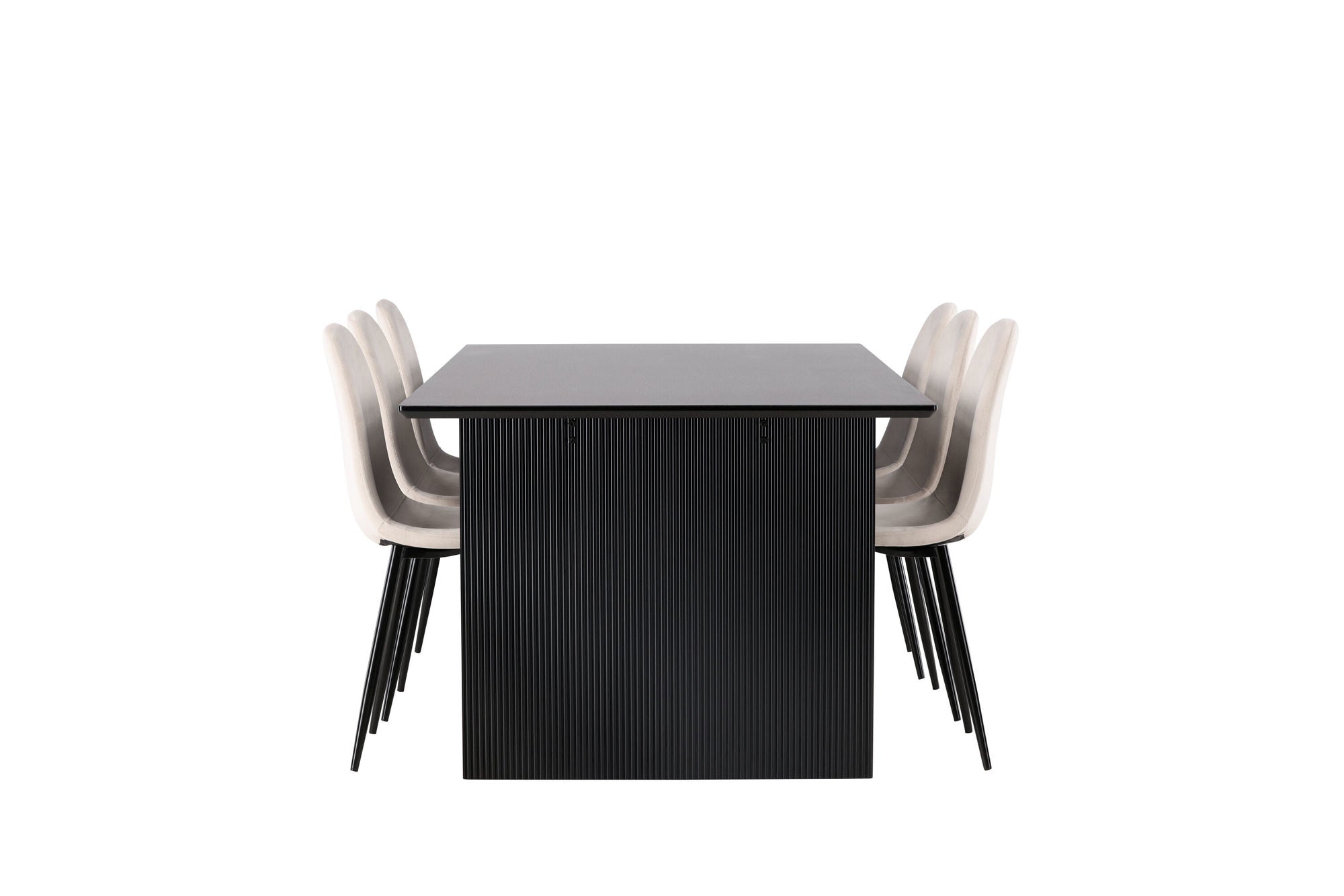 Venture Home Vail spisebord - Black / Smoked Black MDF +Polar Spisebordsstol - Black legs / Beige Velvet _6