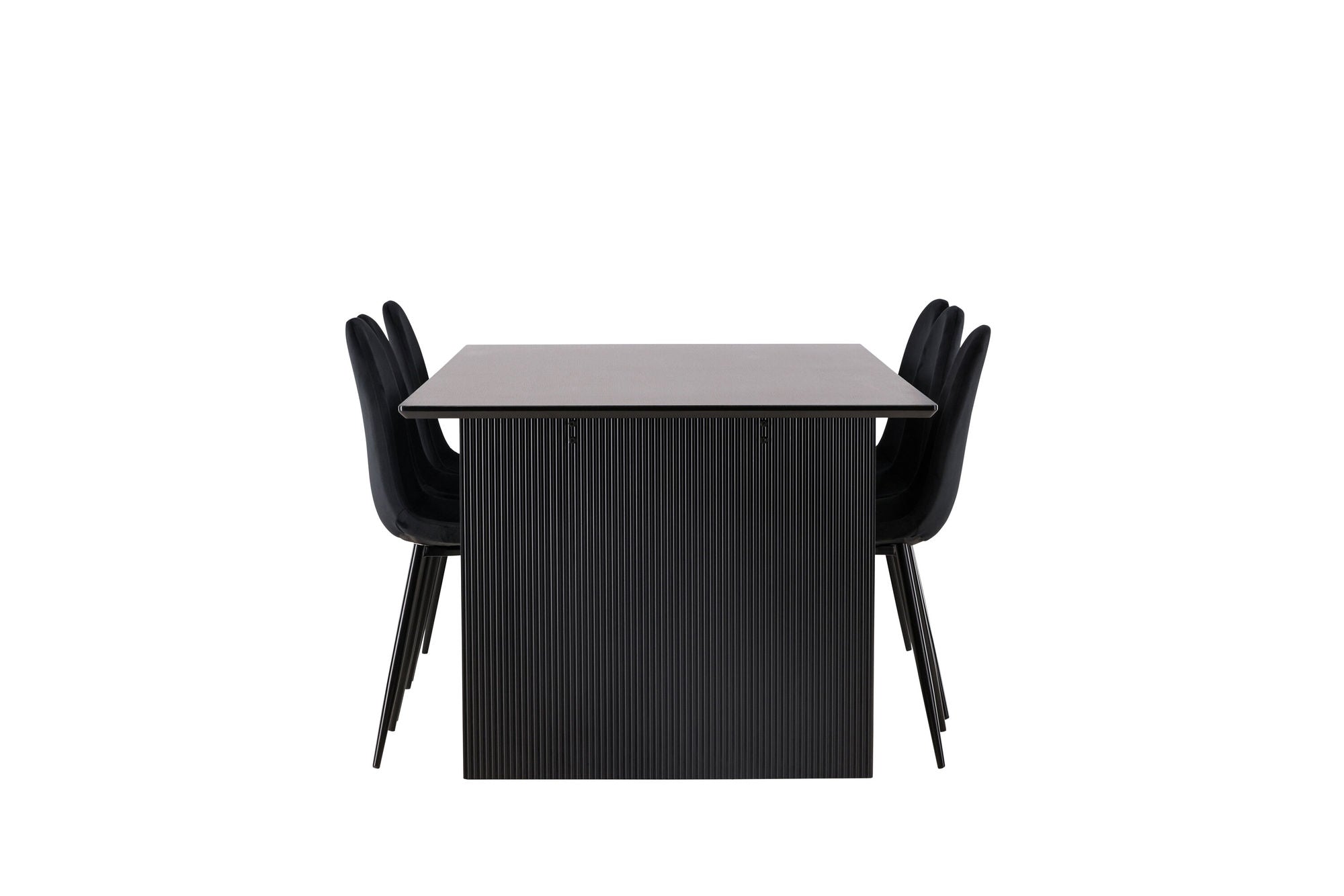 Venture Home Vail spisebord - Black / Smoked Black MDF +Polar Spisebordsstol - Black legs / Black Velvet _6