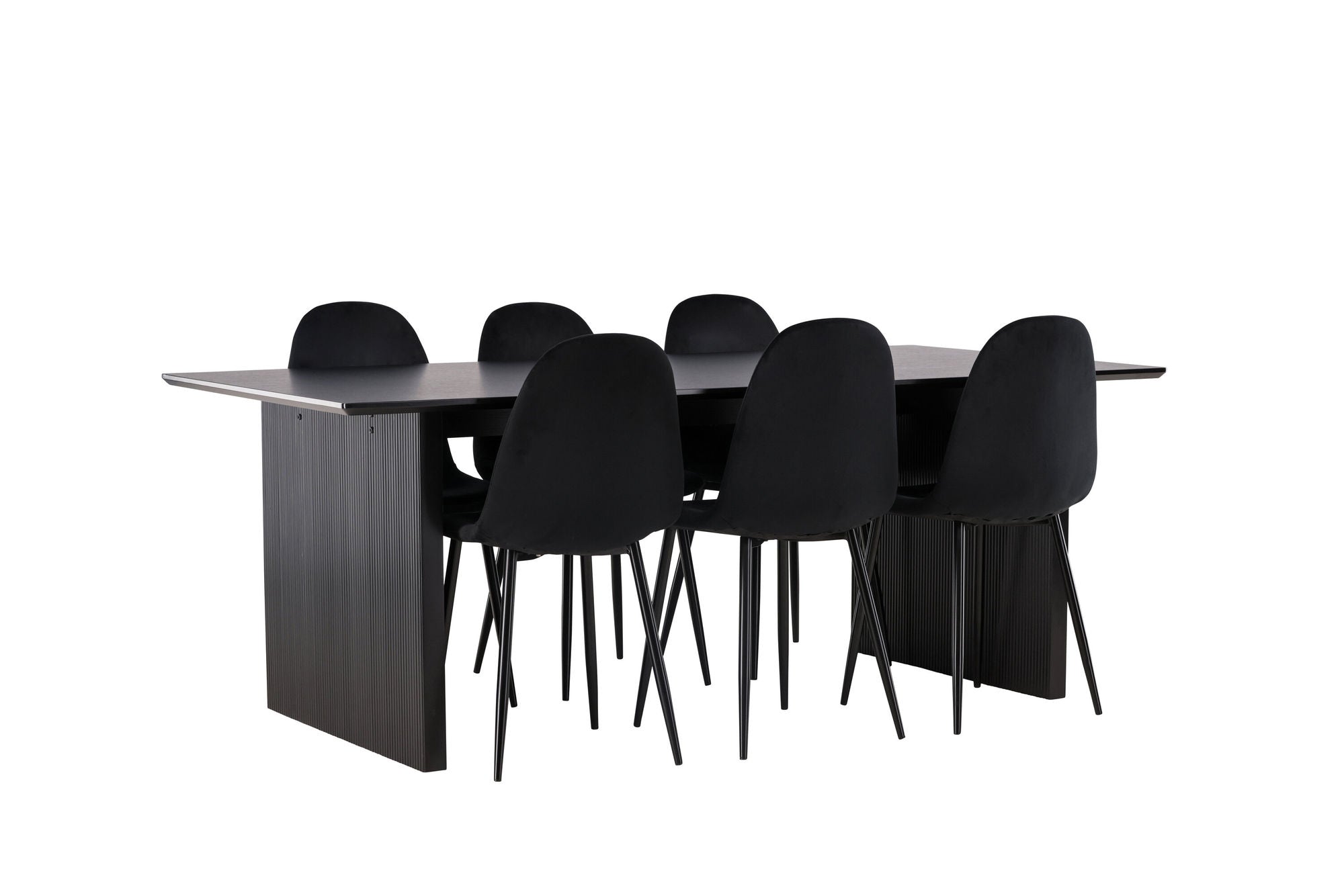 Venture Home Vail spisebord - Black / Smoked Black MDF +Polar Spisebordsstol - Black legs / Black Velvet _6