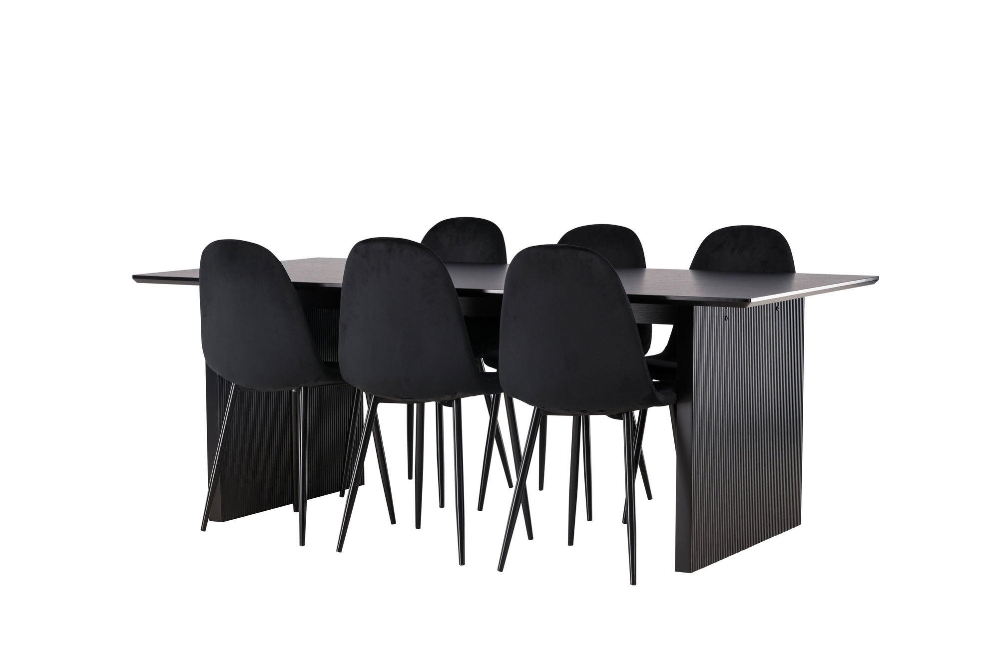 Venture Home Vail spisebord - Black / Smoked Black MDF +Polar Spisebordsstol - Black legs / Black Velvet _6