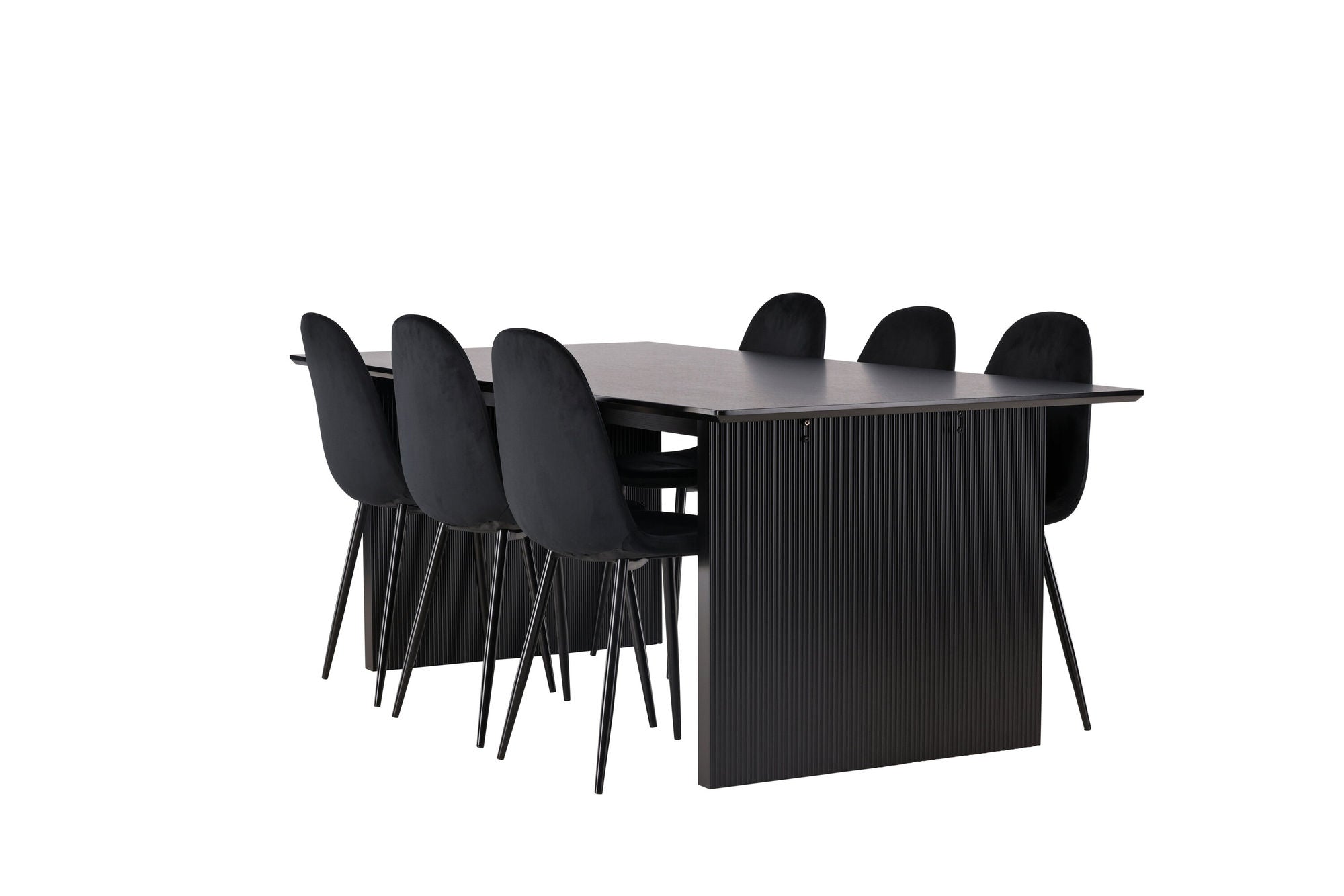 Venture Home Vail spisebord - Black / Smoked Black MDF +Polar Spisebordsstol - Black legs / Black Velvet _6