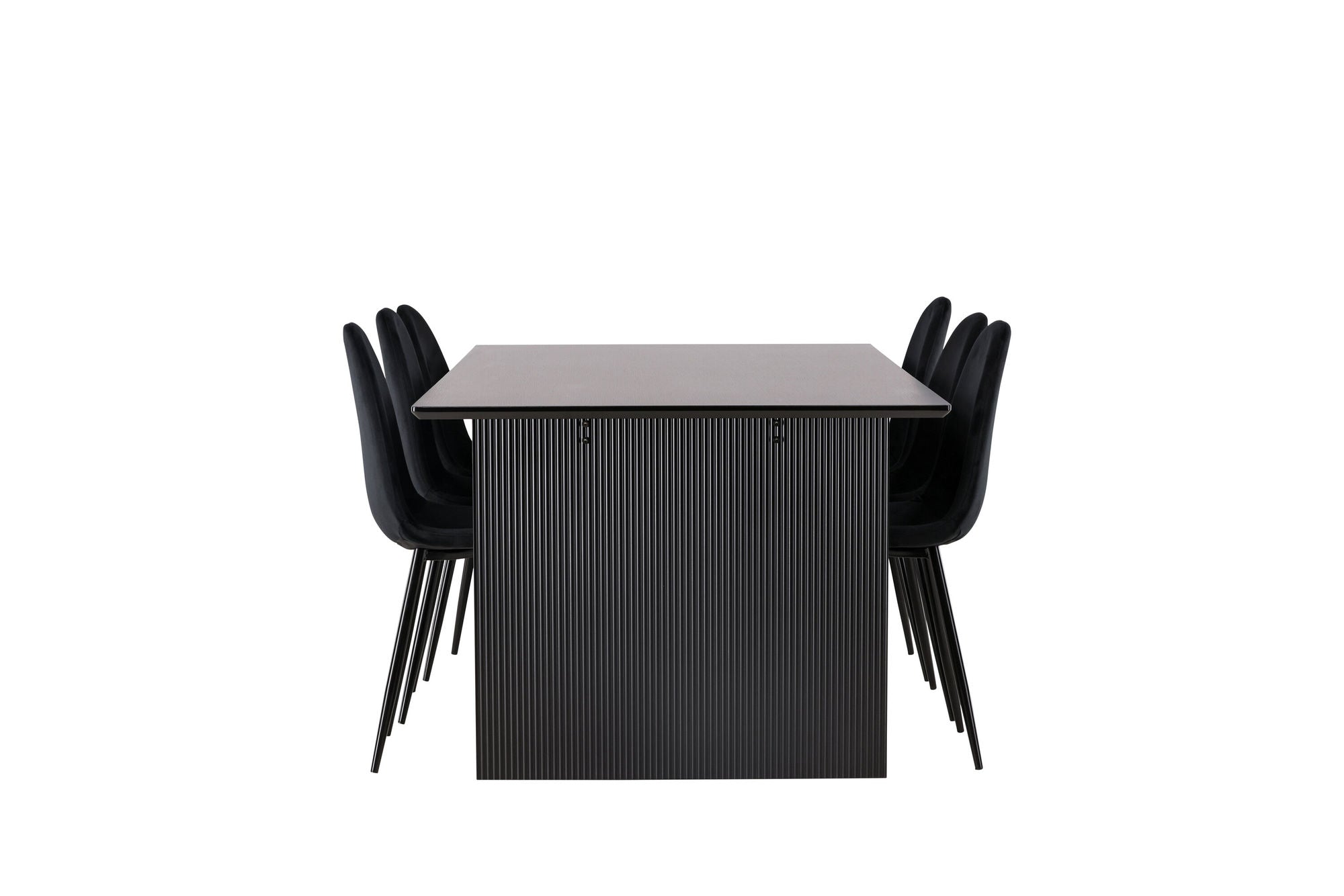 Venture Home Vail spisebord - Black / Smoked Black MDF +Polar Spisebordsstol - Black legs / Black Velvet _6