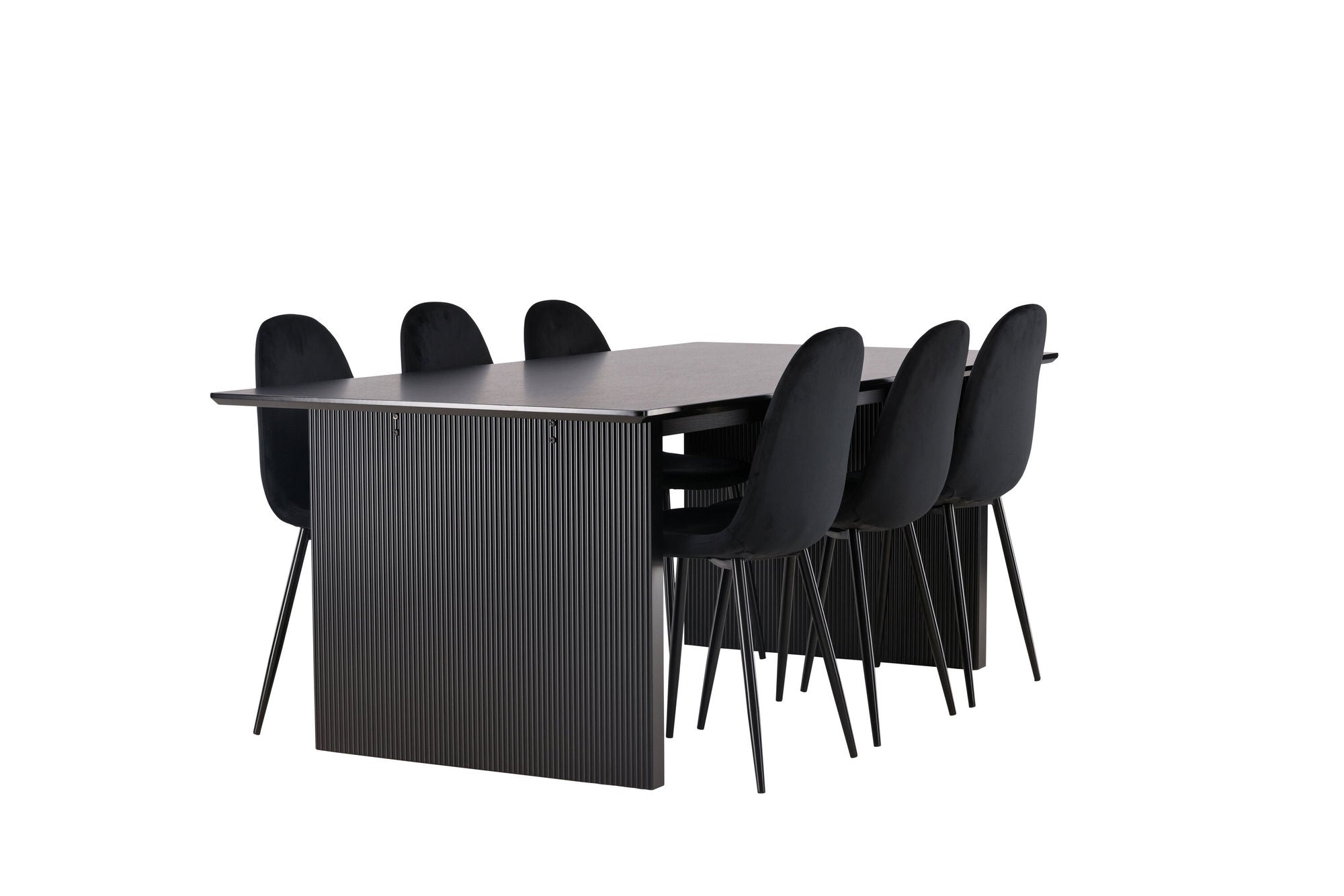 Venture Home Vail spisebord - Black / Smoked Black MDF +Polar Spisebordsstol - Black legs / Black Velvet _6