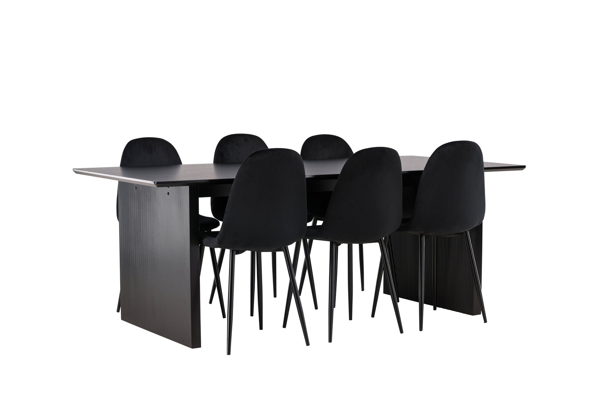 Venture Home Vail spisebord - Black / Smoked Black MDF +Polar Spisebordsstol - Black legs / Black Velvet _6