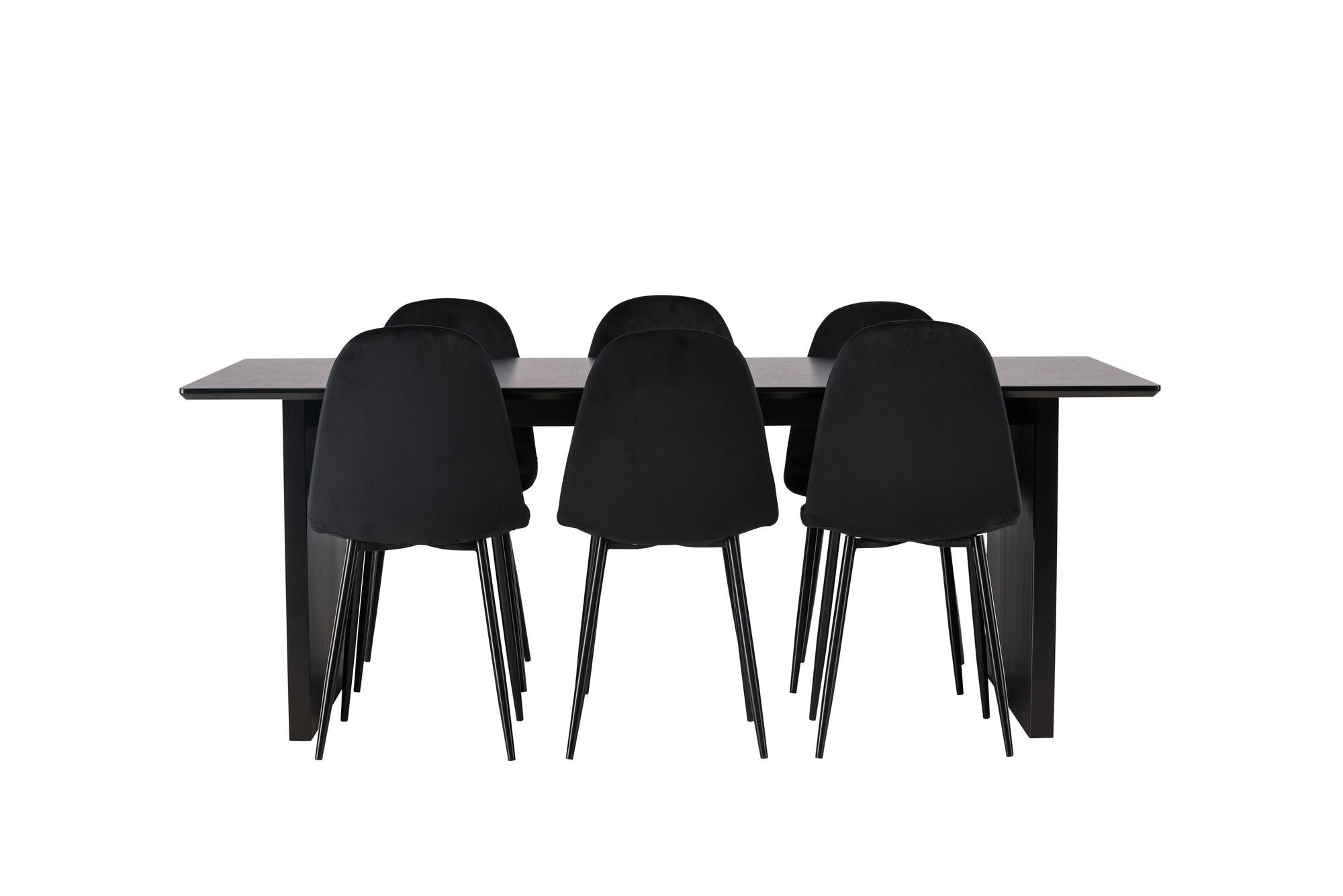 Venture Home Vail spisebord - Black / Smoked Black MDF +Polar Spisebordsstol - Black legs / Black Velvet _6