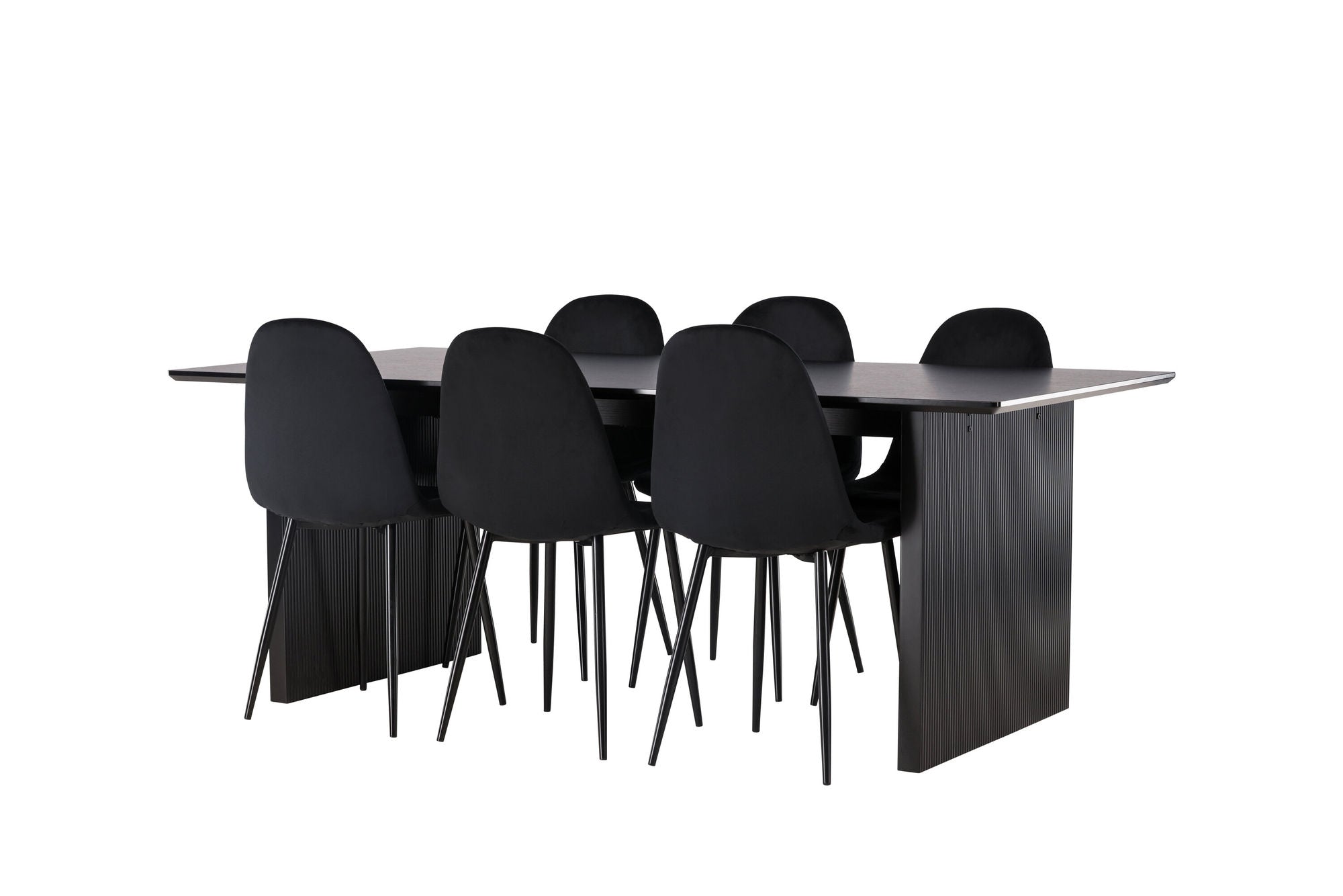Venture Home Vail spisebord - Black / Smoked Black MDF +Polar Spisebordsstol - Black legs / Black Velvet _6
