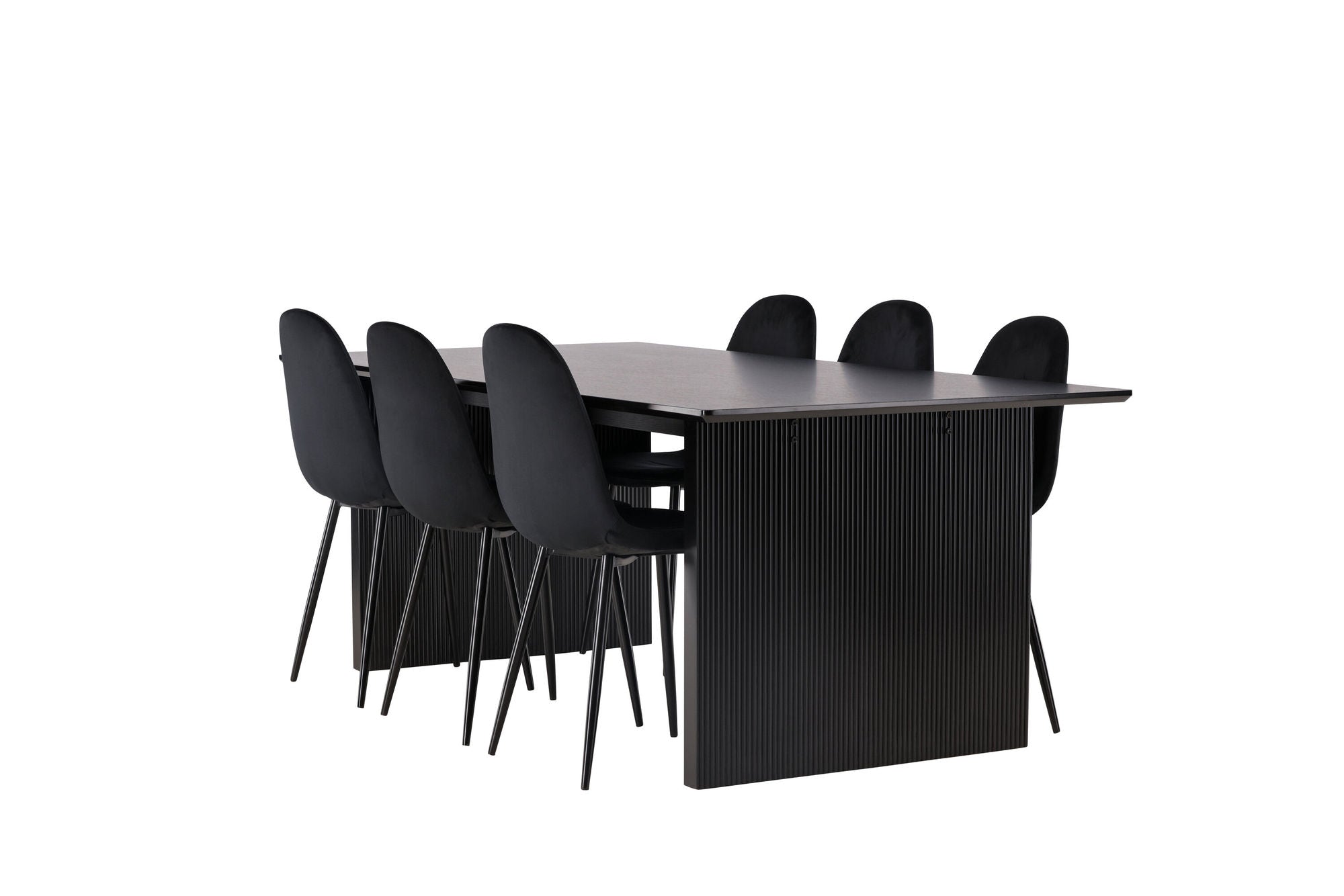 Venture Home Vail spisebord - Black / Smoked Black MDF +Polar Spisebordsstol - Black legs / Black Velvet _6