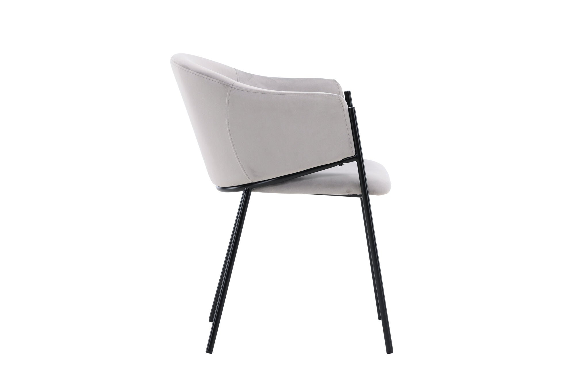 Venture Home Evelina Spisebordsstol 2-pack - Black / Light grey Velvet