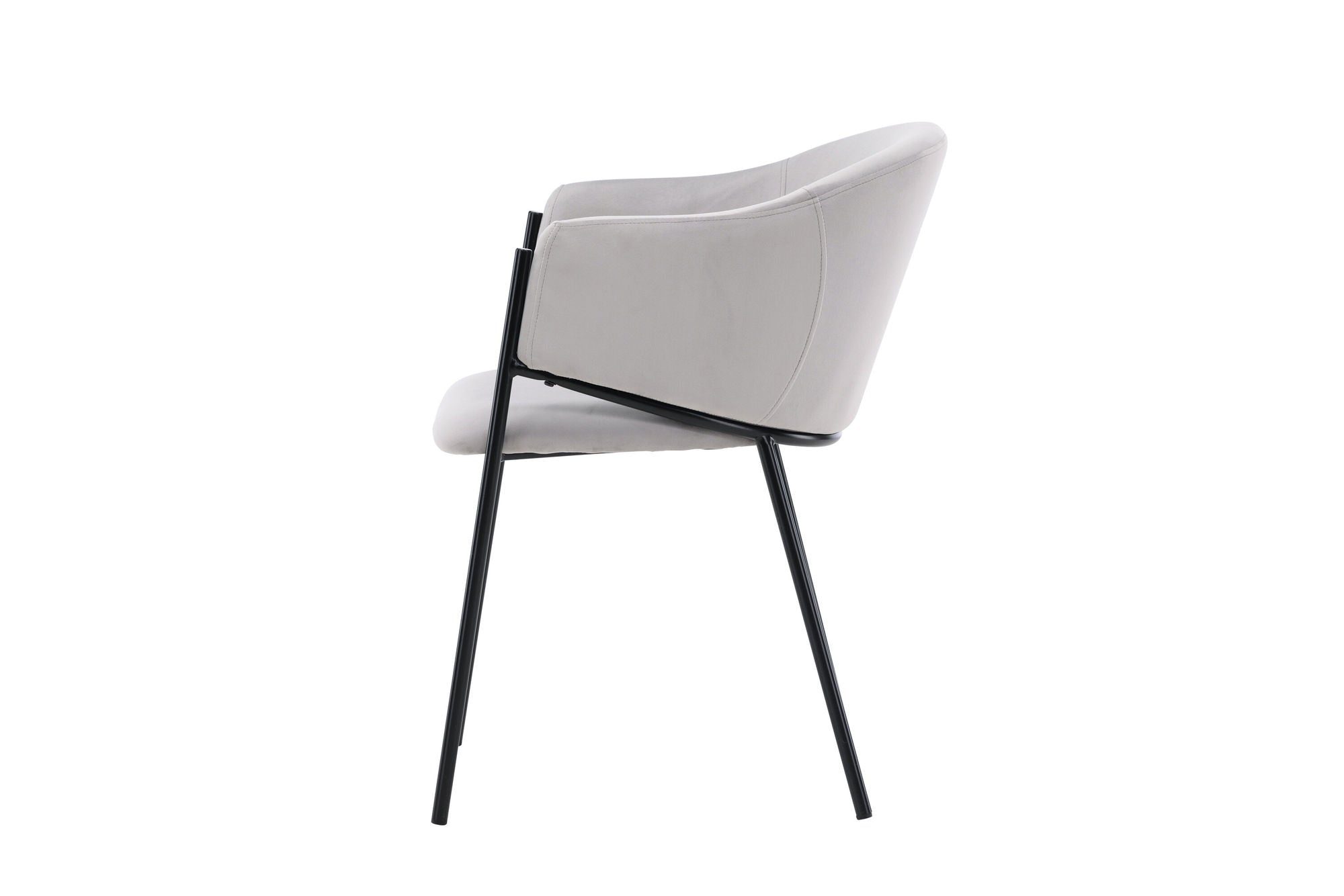 Venture Home Evelina Spisebordsstol 2-pack - Black / Light grey Velvet