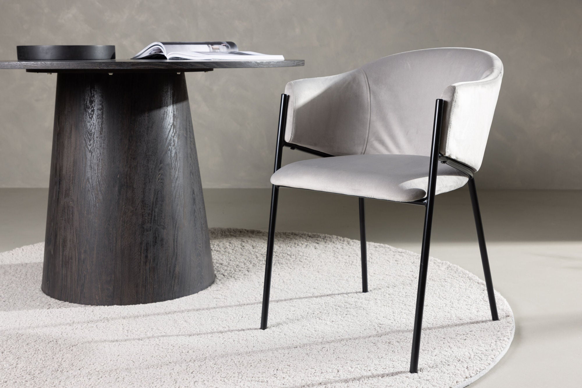 Venture Home Evelina Spisebordsstol 2-pack - Black / Light grey Velvet