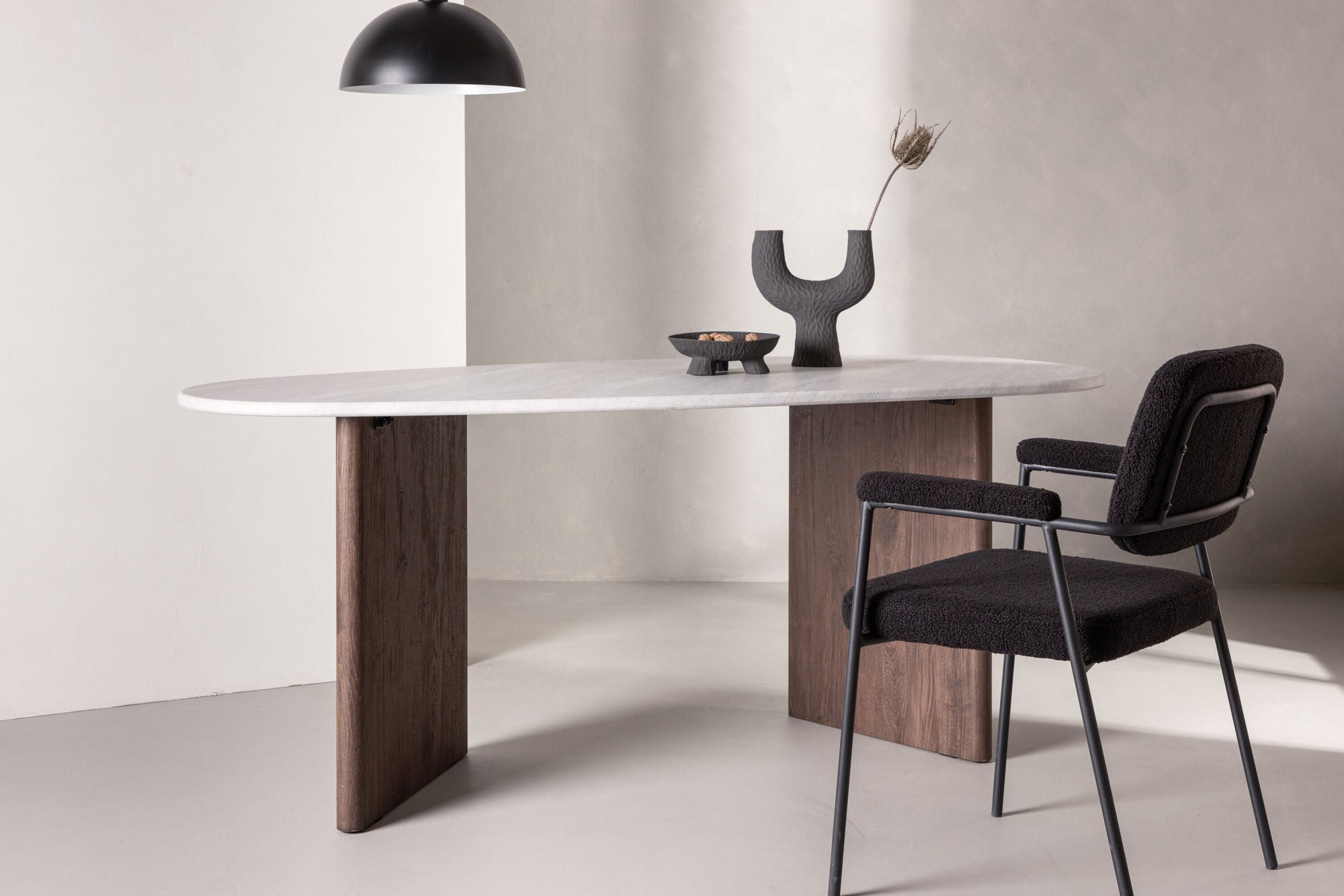 Venture Home Grönvik spisebord 180*75 - Mocca / Light Grey Concretelook MDF