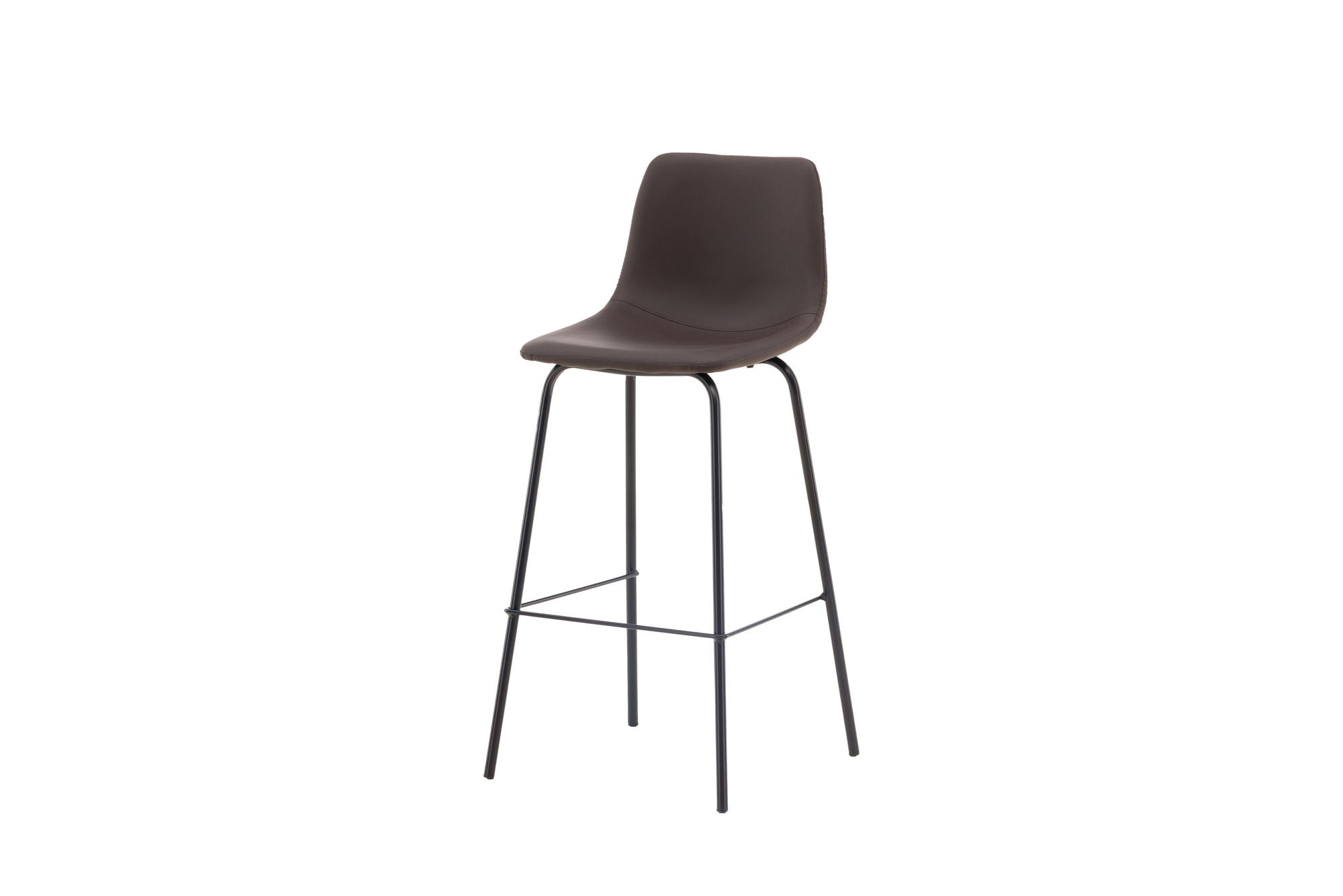 Venture Home Alexi Bar stol 2-pack - Matte black / Dark brown PU