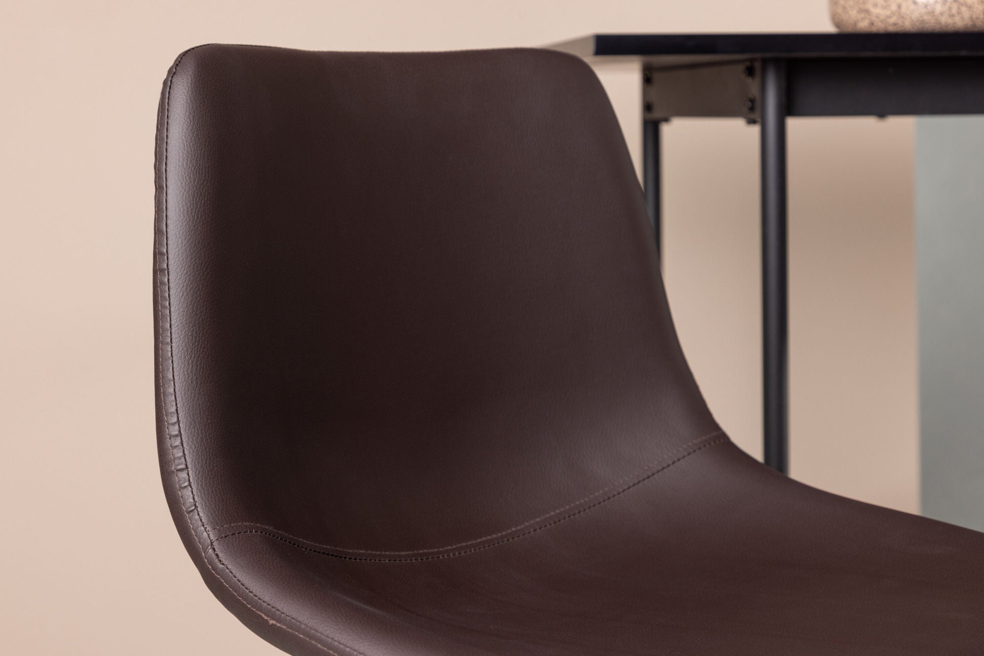 Venture Home Alexi Bar stol 2-pack - Matte black / Dark brown PU