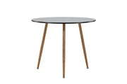 Venture Home Polar spisebord ø90 - Dark oaklook / Black MDF