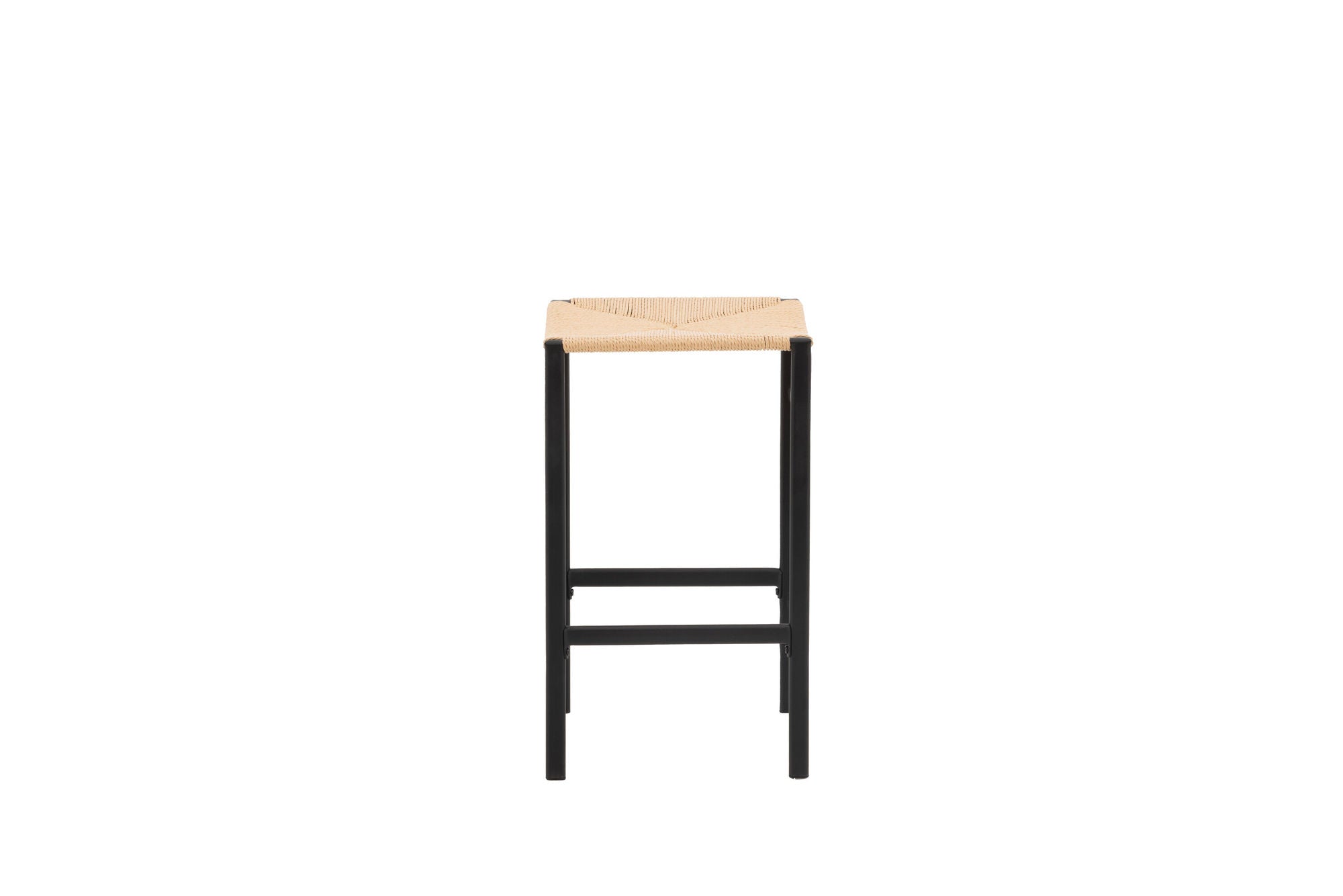 Venture Home Polly Bar stol 2-pack - Black / Nature Rubberwood , Seat Rope
