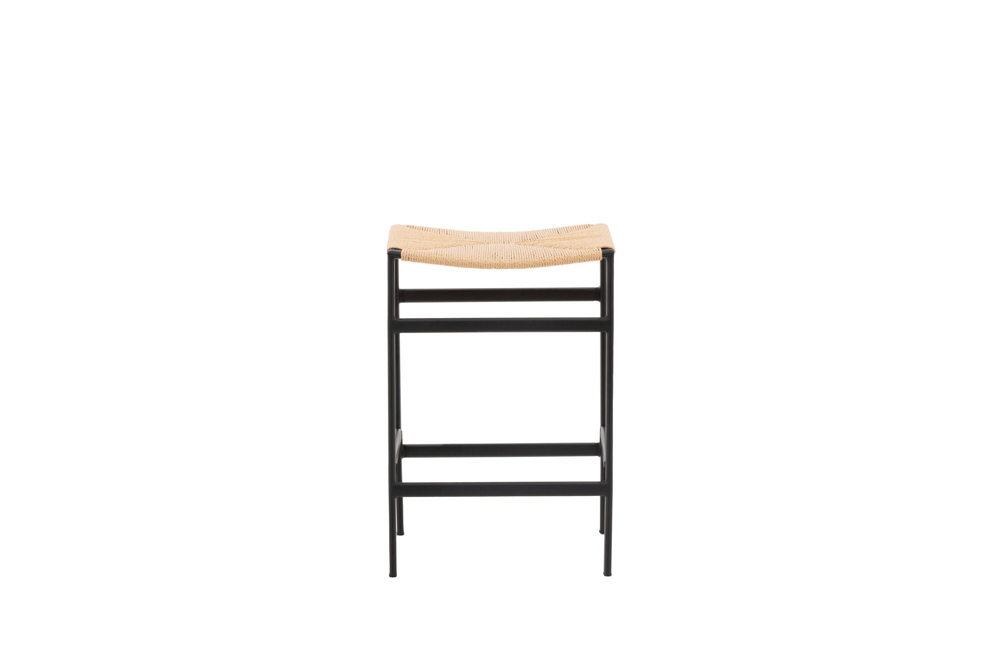 Venture Home Polly Bar stol 2-pack - Black / Nature Rubberwood , Seat Rope