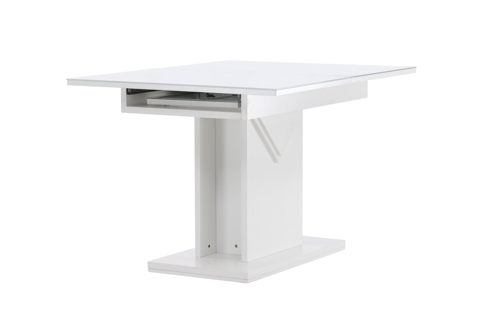 Venture Home Pluto spisebord 120/160*90- White / MDF Glass