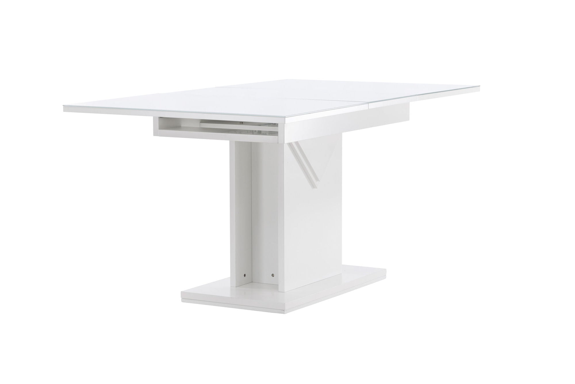 Venture Home Pluto spisebord 120/160*90- White / MDF Glass