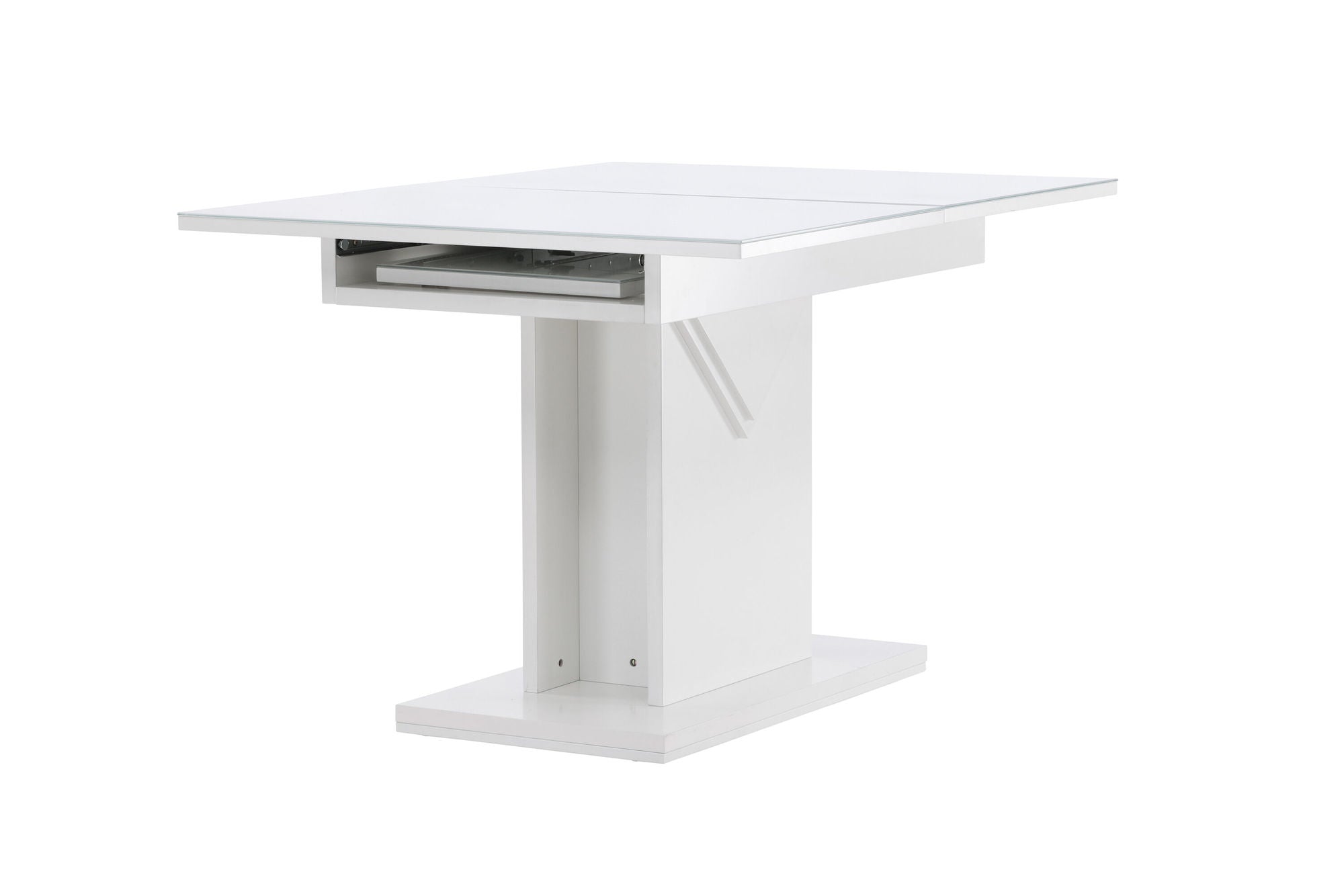 Venture Home Pluto spisebord 120/160*90- White / MDF Glass