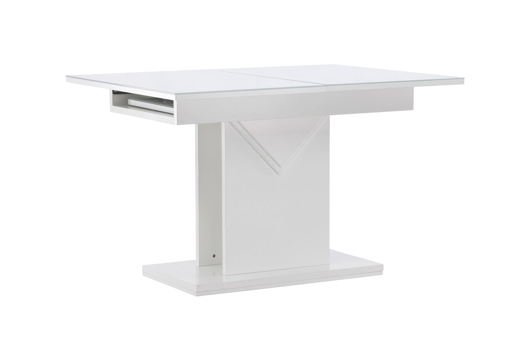 Venture Home Pluto spisebord 120/160*90- White / MDF Glass