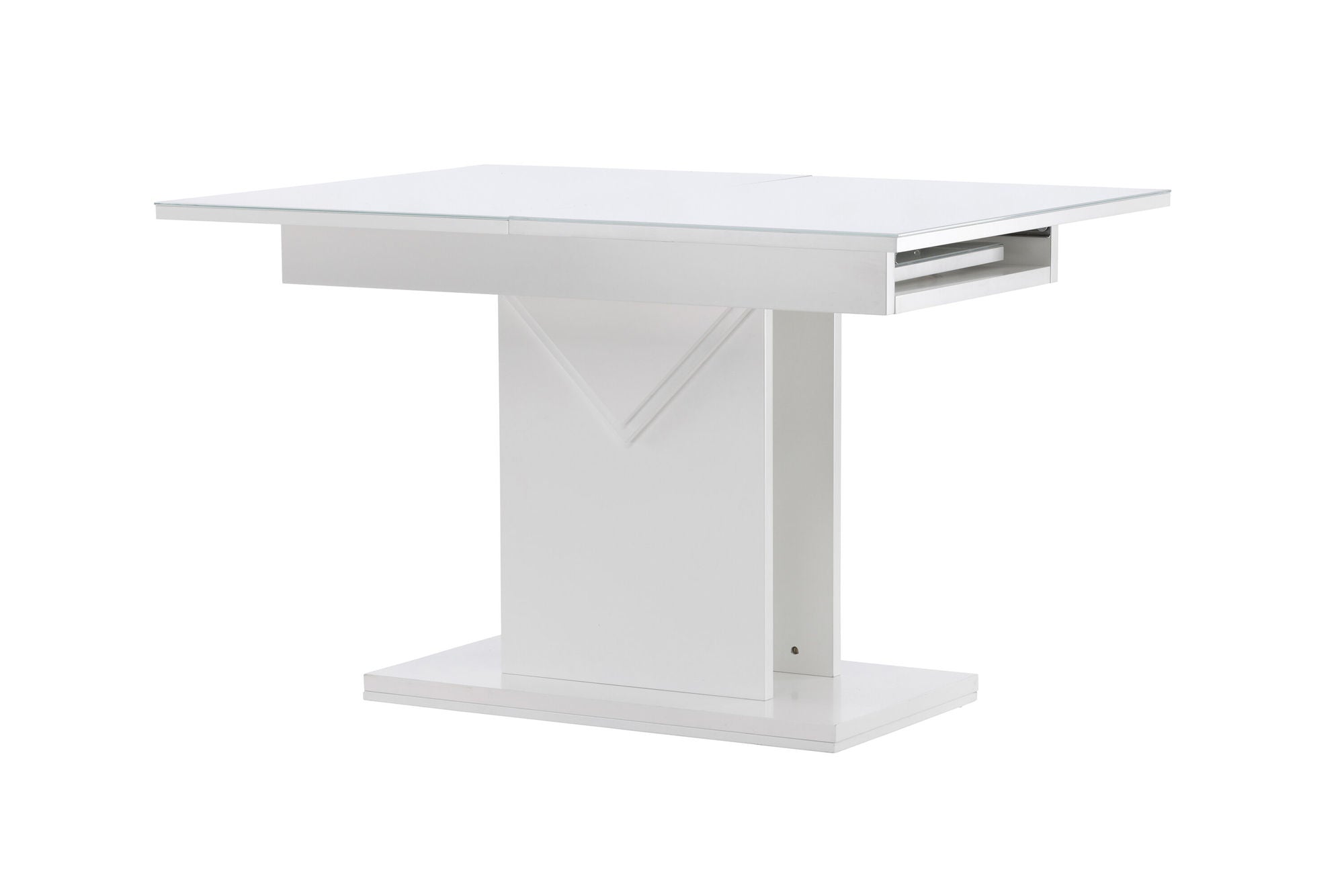 Venture Home Pluto spisebord 120/160*90- White / MDF Glass