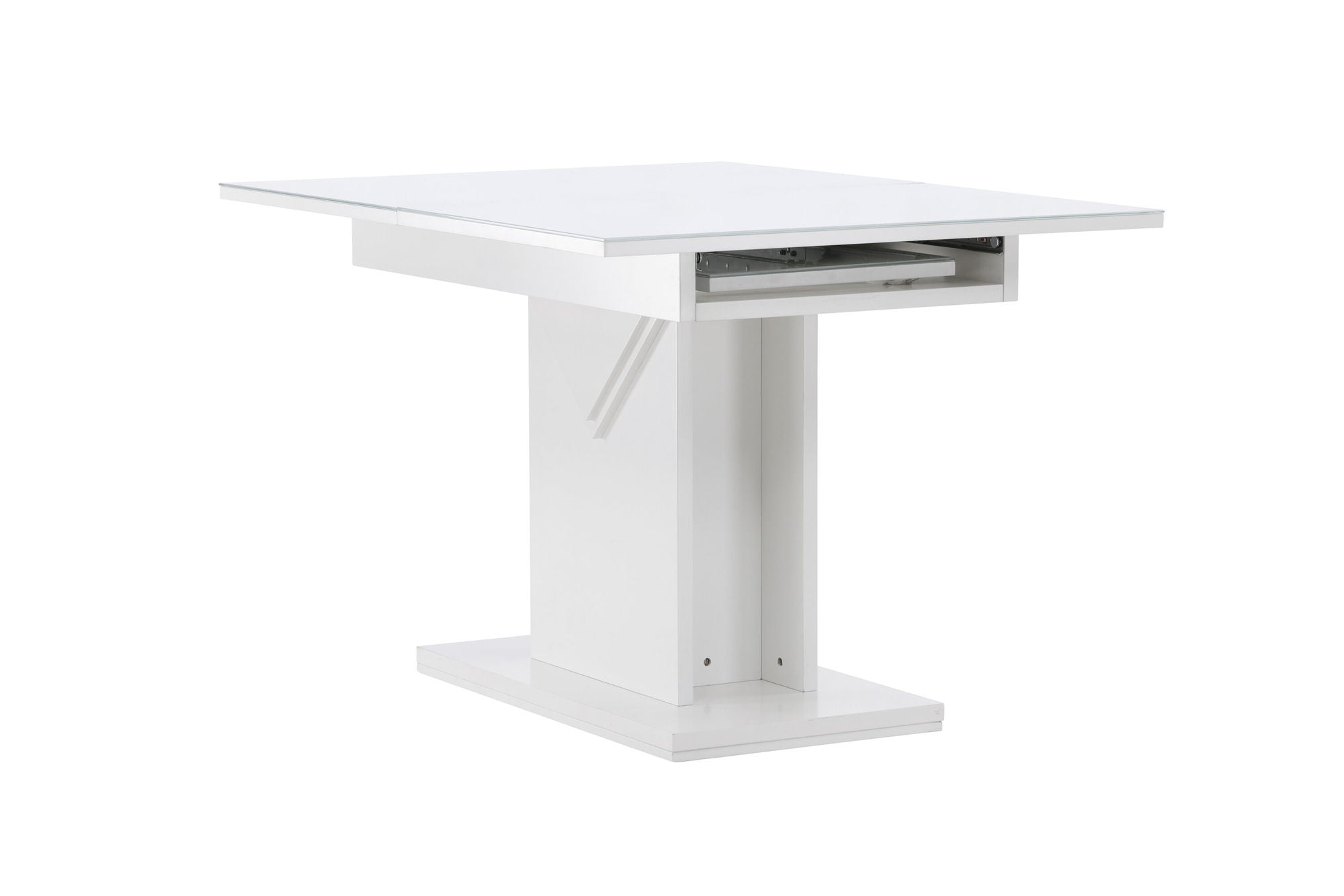 Venture Home Pluto spisebord 120/160*90- White / MDF Glass