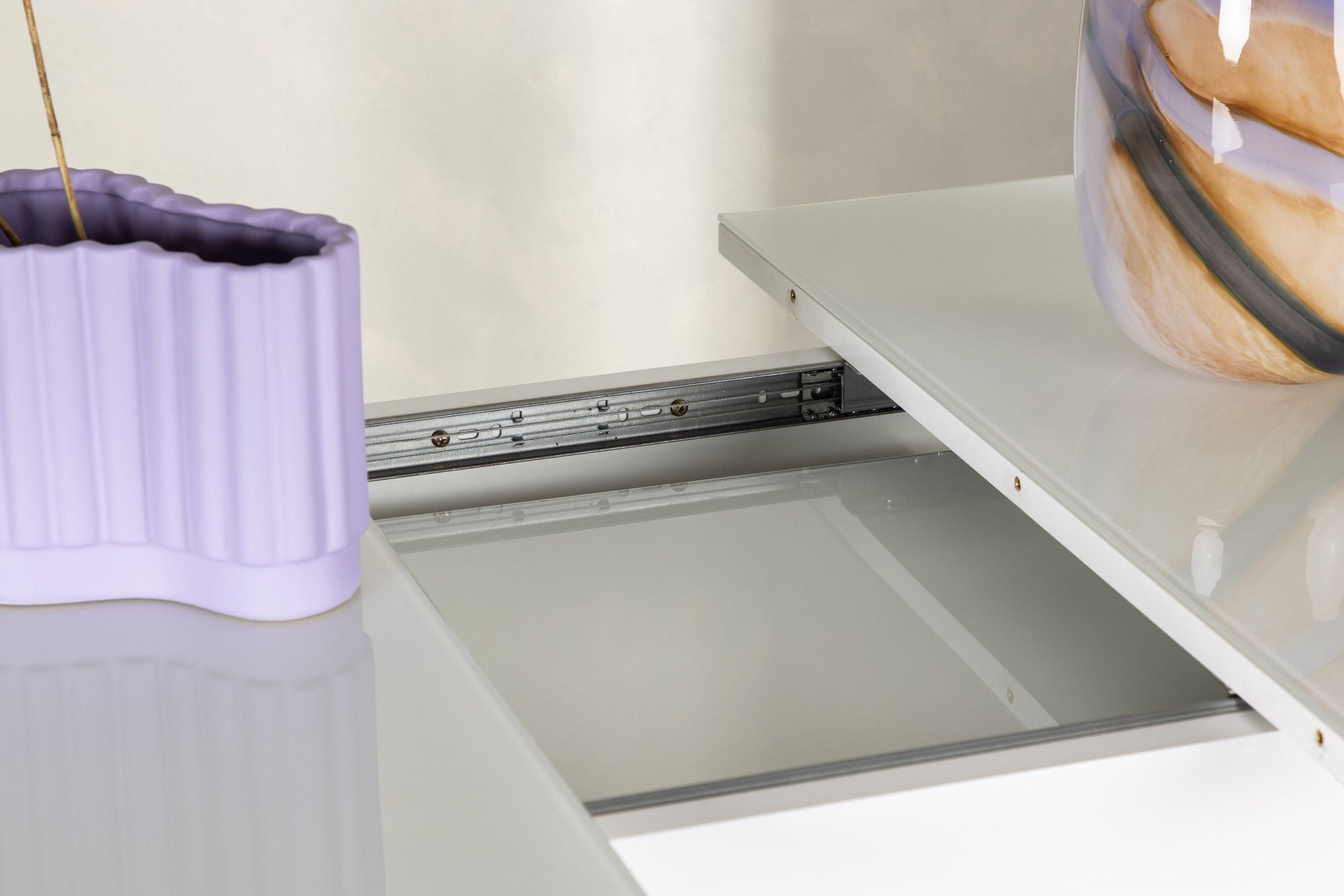 Venture Home Pluto spisebord 120/160*90- White / MDF Glass