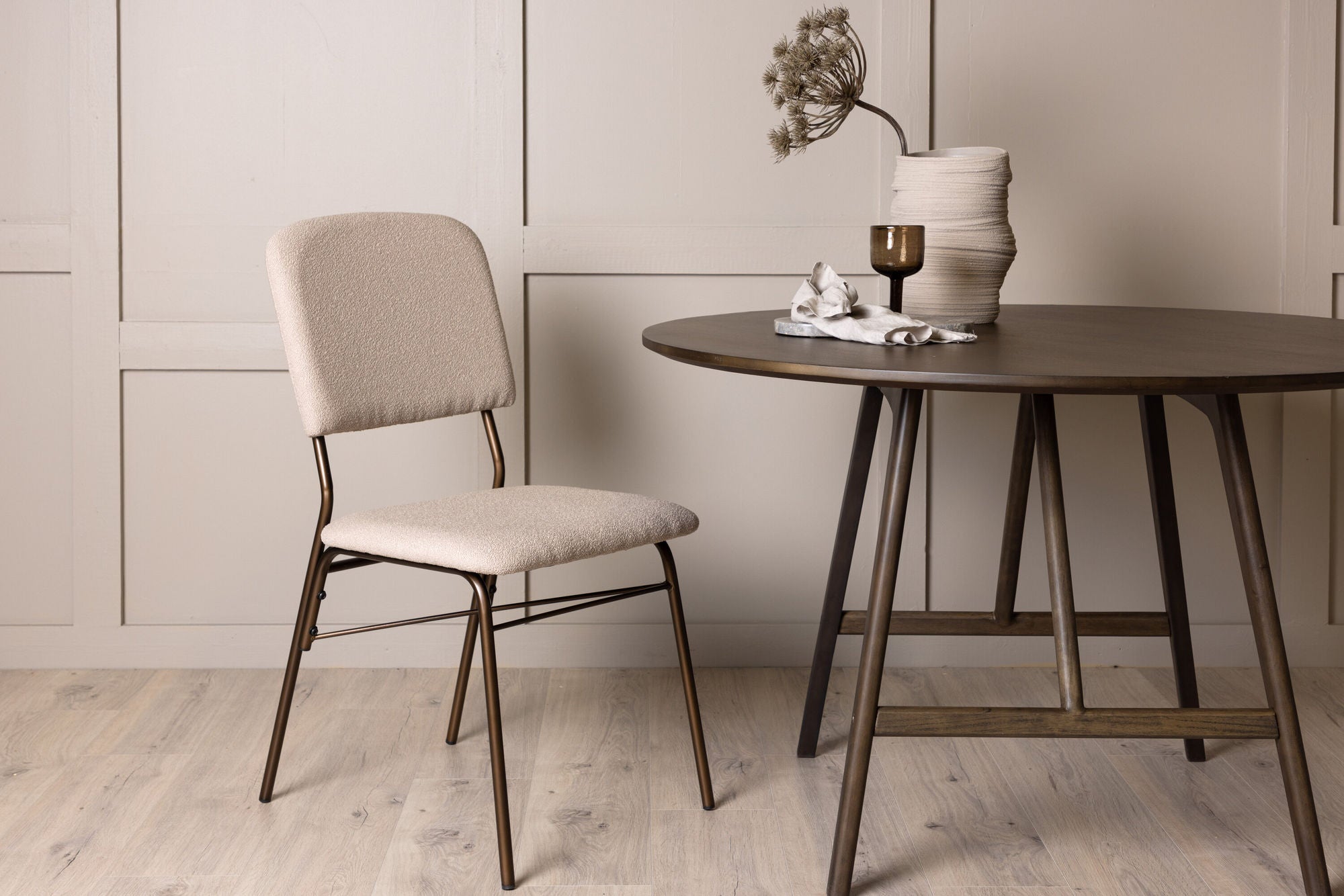 Venture Home Seda Spisebordsstol 2-pack - Matte brown / Beige Fabric