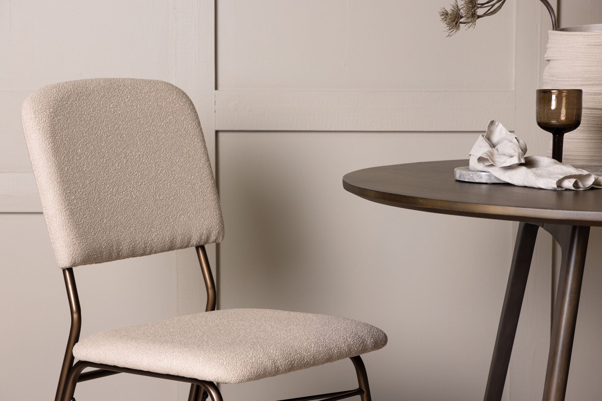 Venture Home Seda Spisebordsstol 2-pack - Matte brown / Beige Fabric