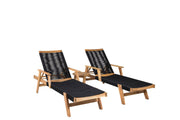 Venture Home Little John Sun Lounge - Black Rope / Acacia+Chania Side bord - ø40 - Acacia_1