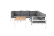 Venture Home Copacabana Lounge Group 5pcs - White Alu / Grey Cushion+Brasilia Sofa bord