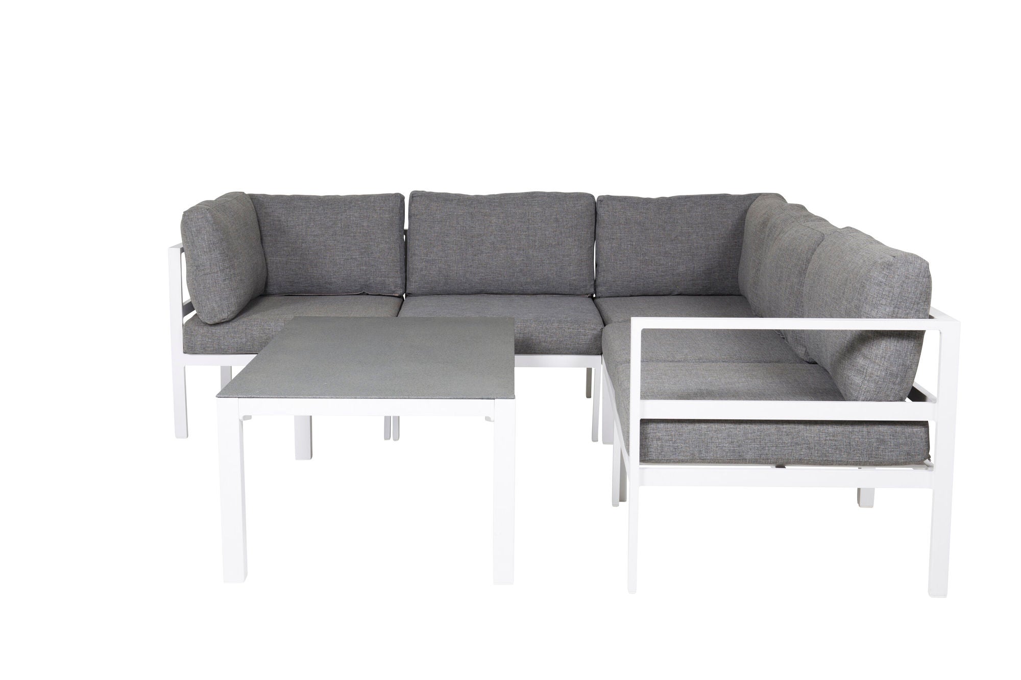 Venture Home Copacabana Lounge Group 5pcs - White Alu / Grey Cushion+Copacabana Sofa bord