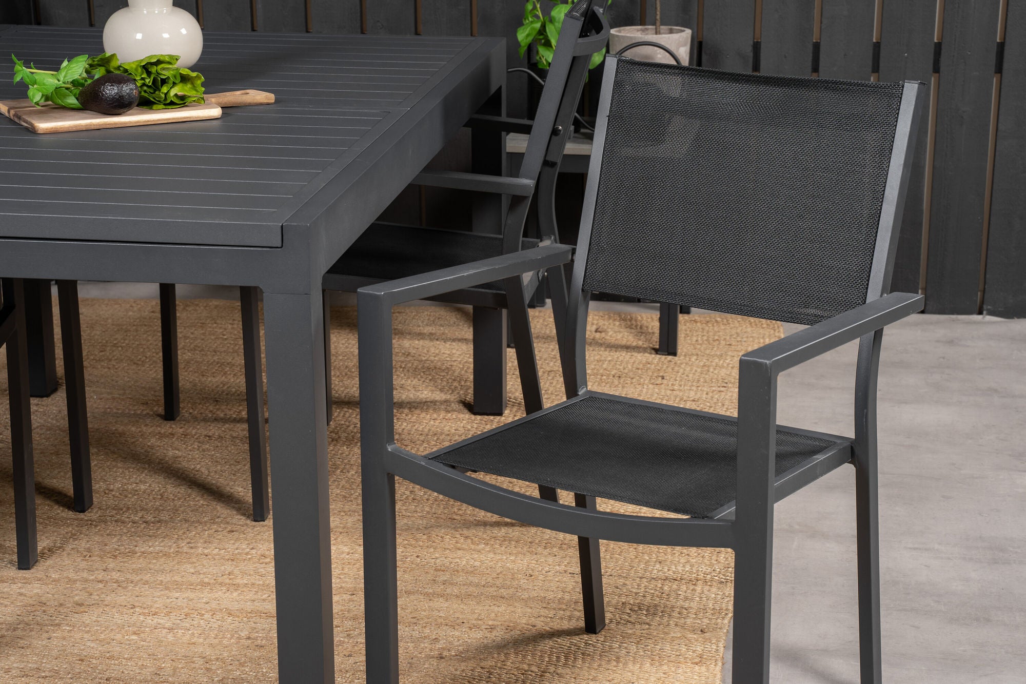 Venture Home Marbella bord 160/240 - Black/Black - Copacabana Stacking stol - Black/Black 4