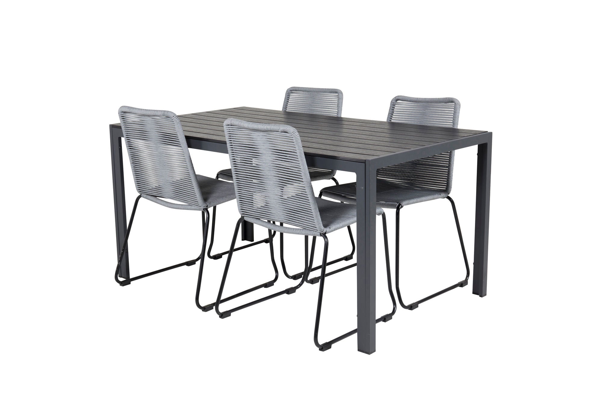 Venture Home Break spisebord - 150*90 Black Alu / Black Aintwood +Lindos Spisebordsstol - Bl