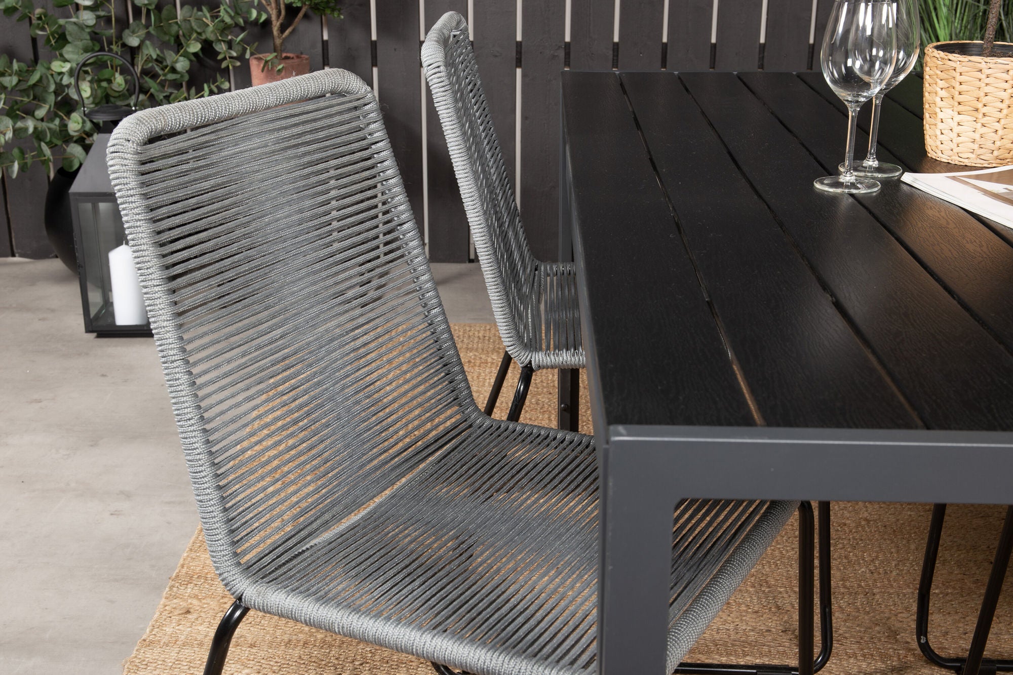 Venture Home Break spisebord - 150*90 Black Alu / Black Aintwood +Lindos Spisebordsstol - Bl