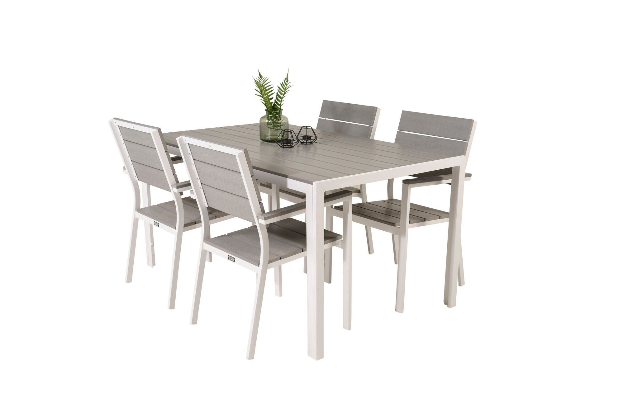 Venture Home Break spisebord - White Alu / Grey Aintwood - 150*90+Levels stol (stackable)