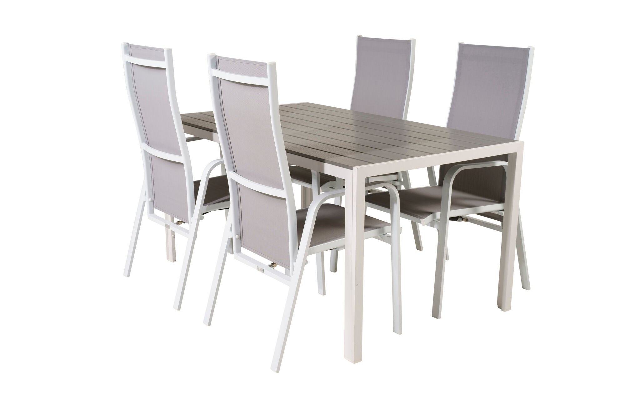 Venture Home Break spisebord - White Alu / Grey Aintwood - 150*90+Copacabana Recliner Chai