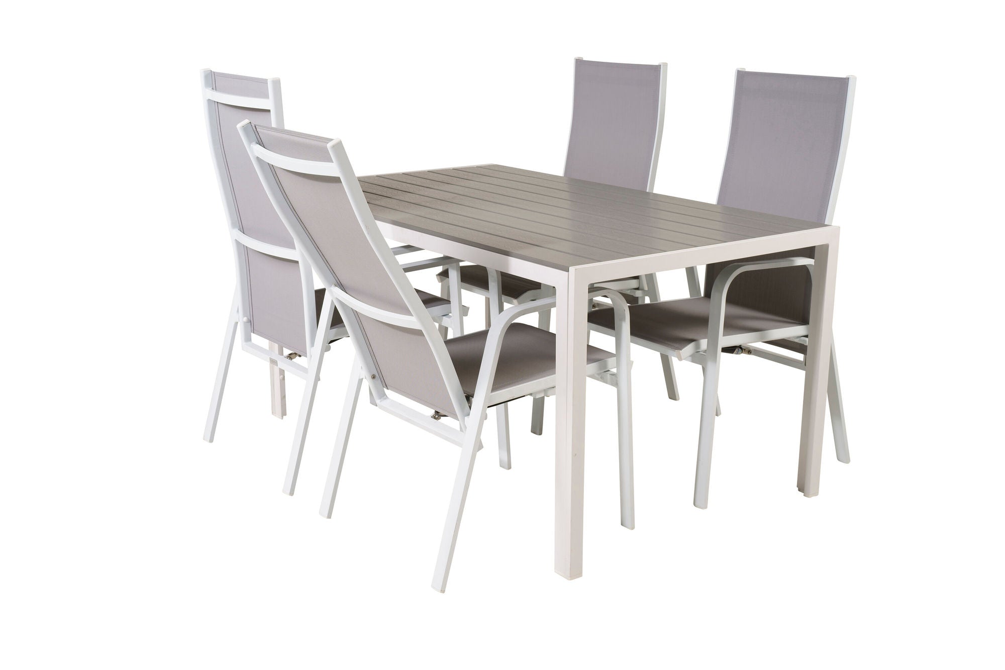 Venture Home Break spisebord - White Alu / Grey Aintwood - 150*90+Copacabana Recliner Chai