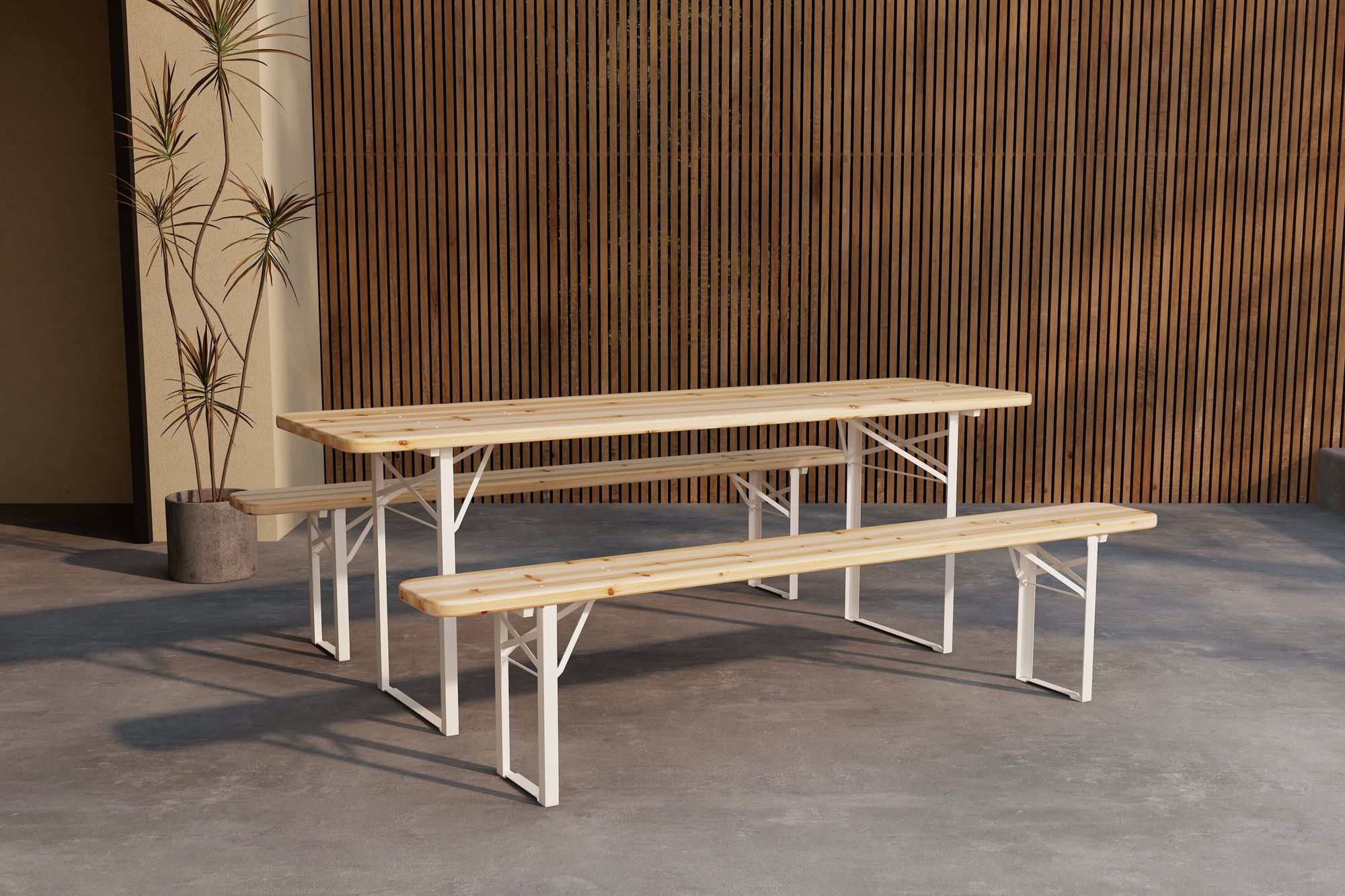Venture Home Guiness Dining Set - Beige Frame / Teaklook