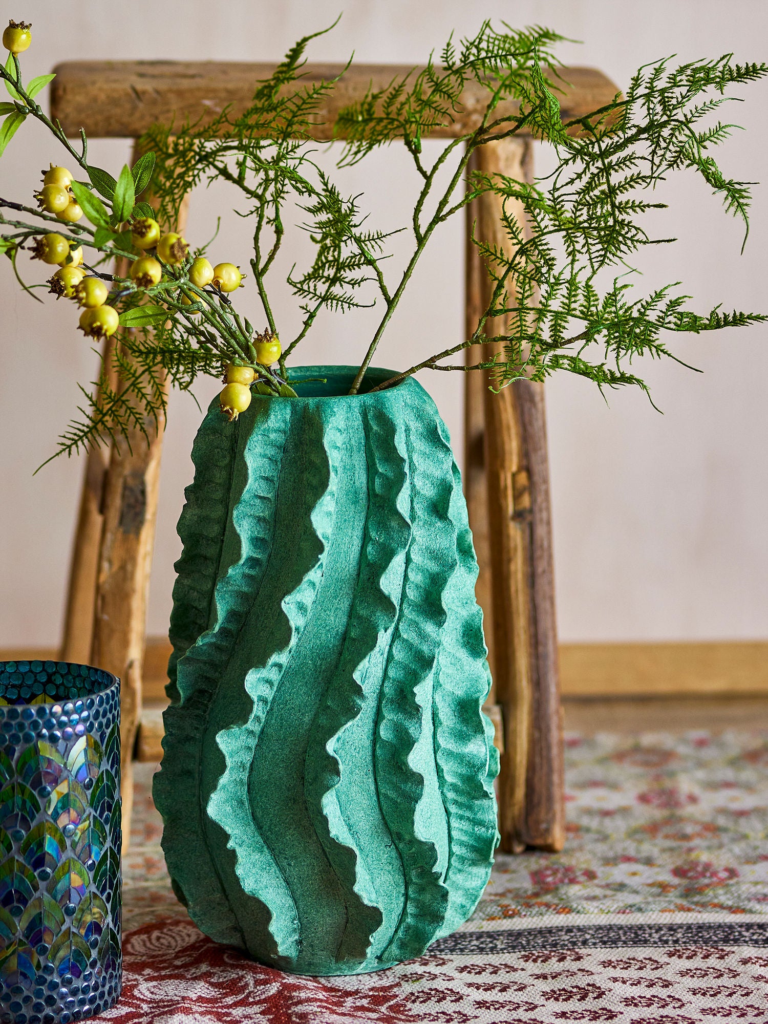 Creative Collection Natika Deko Vase, Grøn, Terrakotta