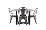 Venture Home Durango spisebord - Black / Walnut MDF +Tempe Spisebordsstol - Dark grey / Dark Brown MDF _4